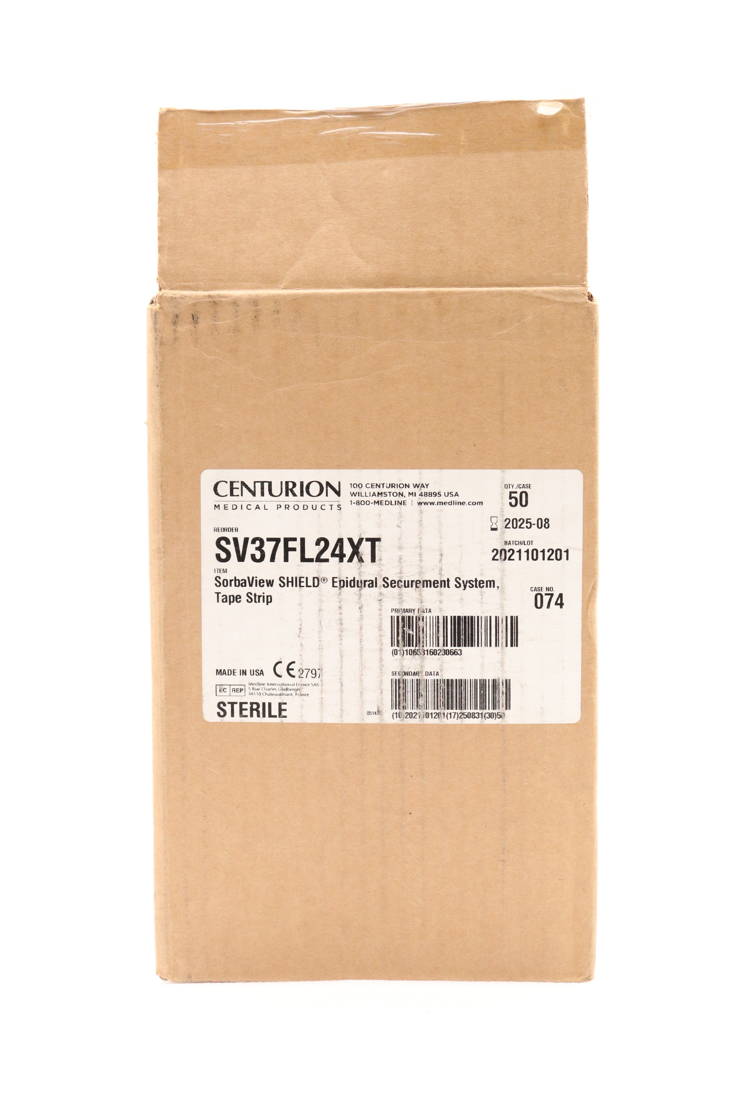 CENTURION | SV37FL24XT | Box of 50 | SorbaView SHIELD Epidural Securement System Tape Strip