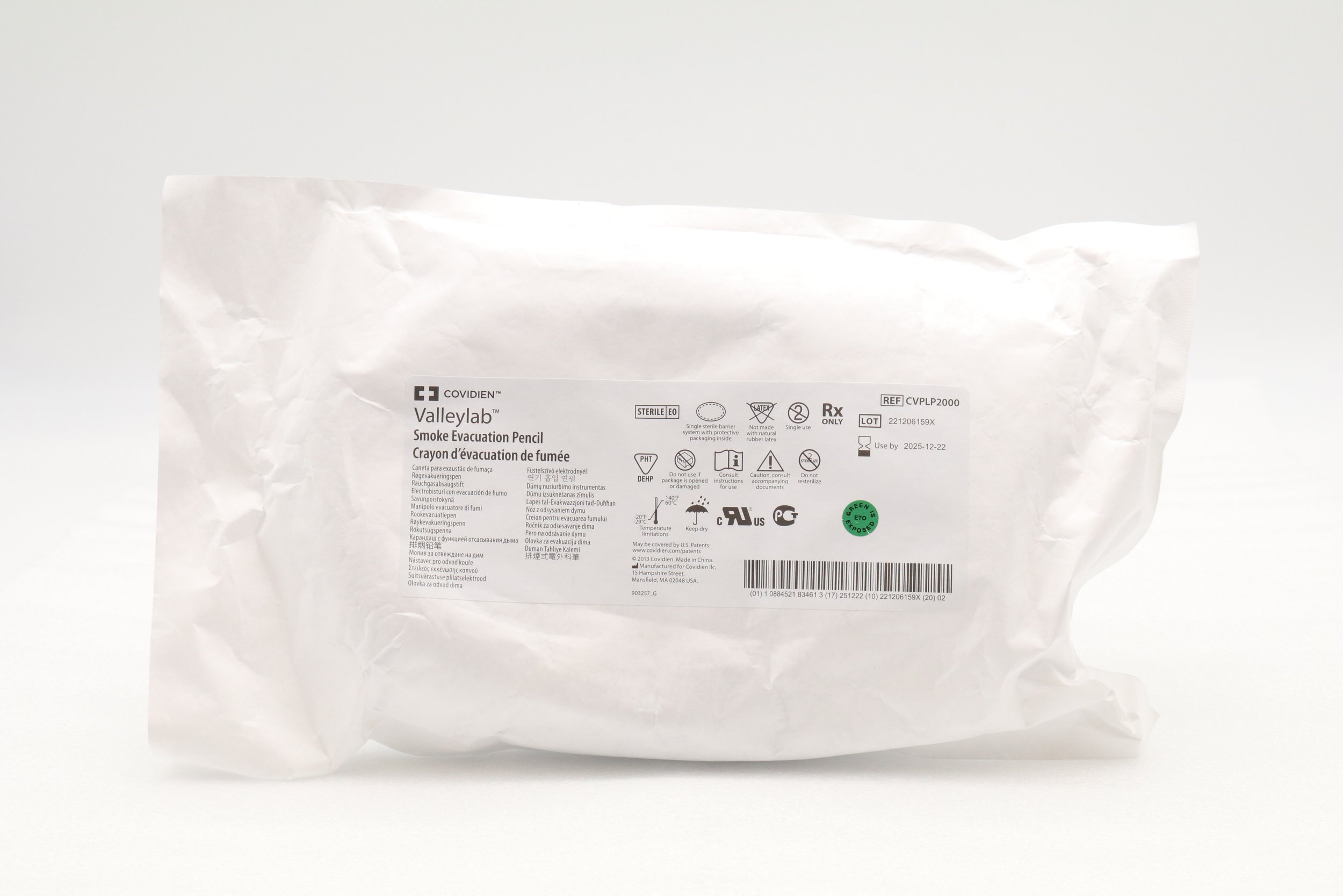 COVIDIEN | CVPLP2000 |  SHORTDATE  | EACHES | VALLEYLAB SMOKE EVACUATION PENCIL