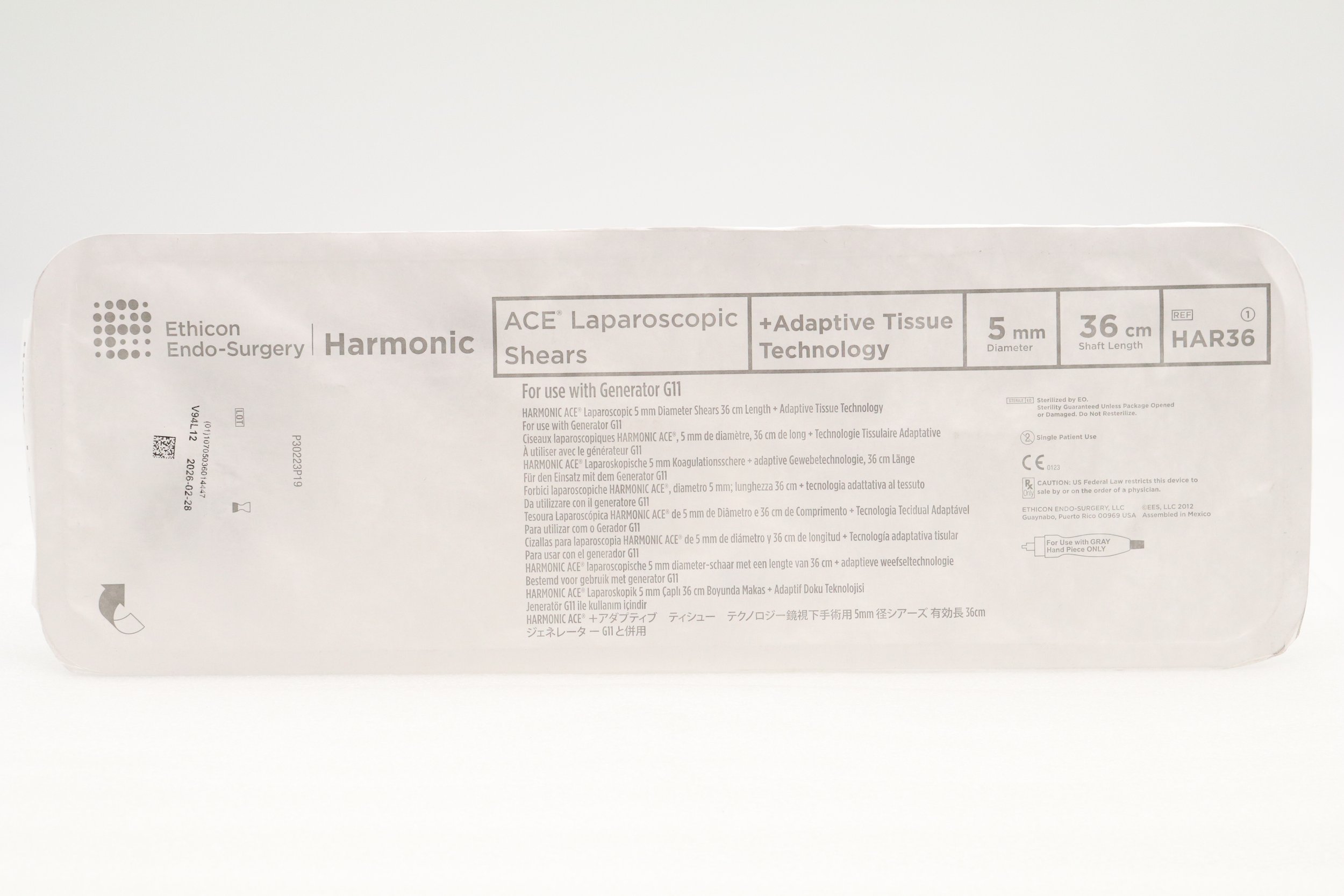 ETHICON | HAR36 | Harmonic Ace Shears Adaptive Tissue 5.0mm x 36.0cm