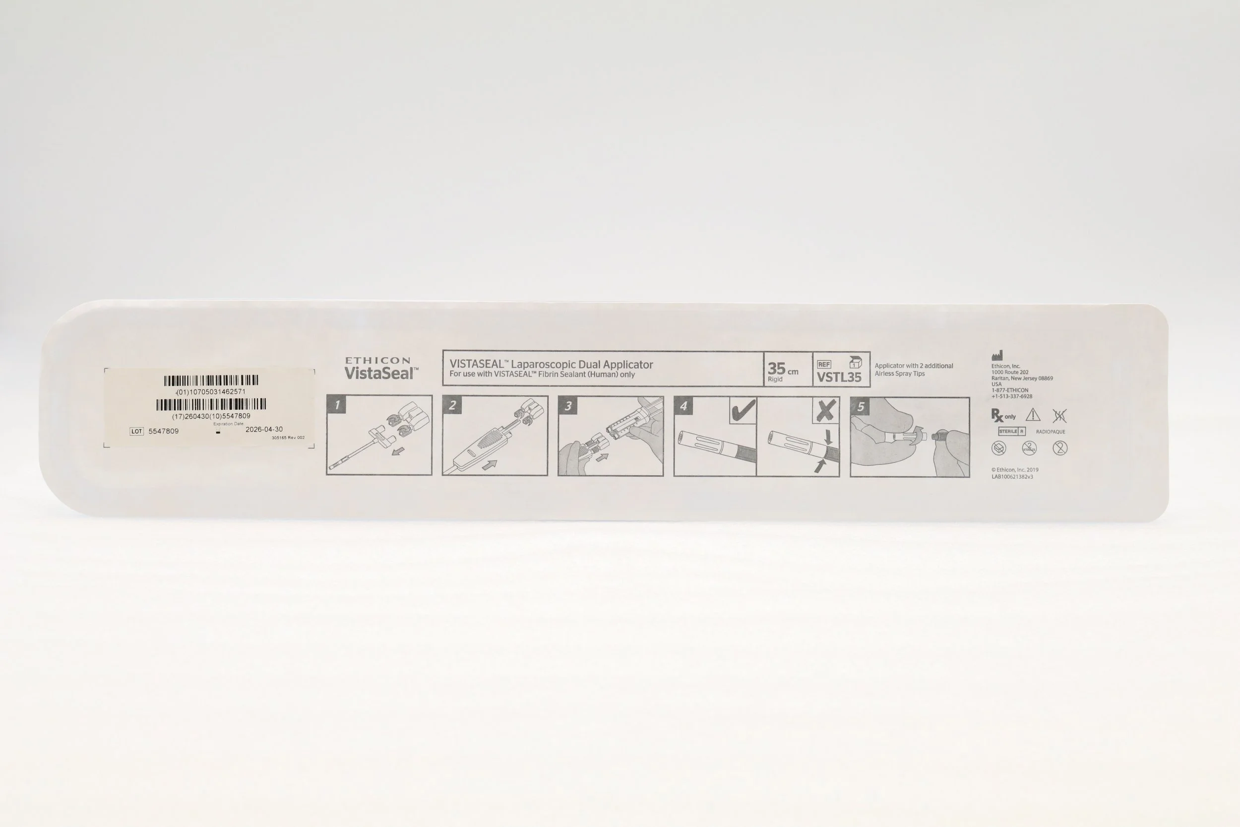 ETHICON | VSTL35 | IN-DATE | EACHES | VistaSeal Laparoscopic Dual Applicator 35cm Rigid