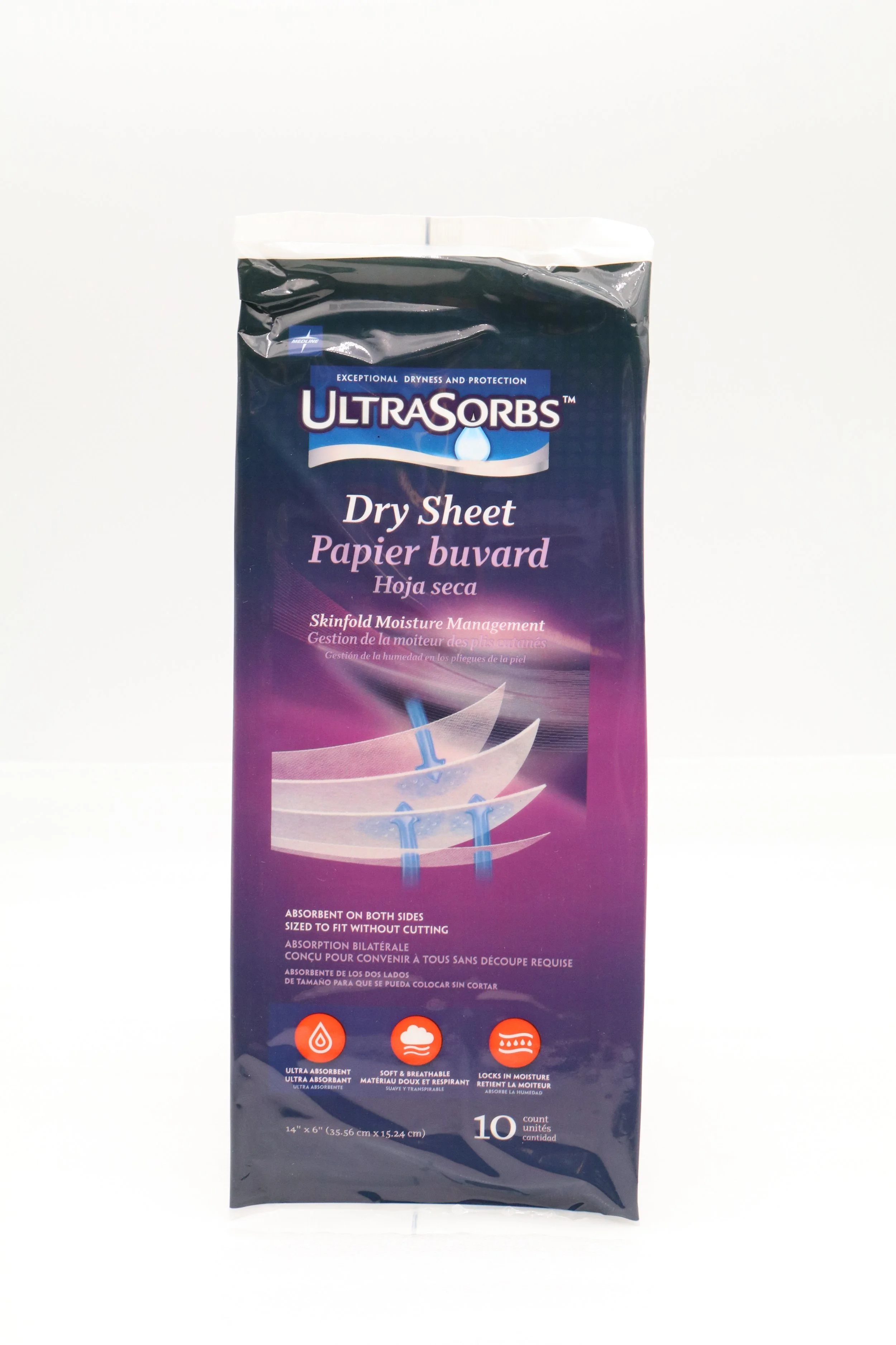 MEDLINE | MSC10614 | PACK OF 10 | ULTRASORBS Skinfold Dry Sheets 14x6