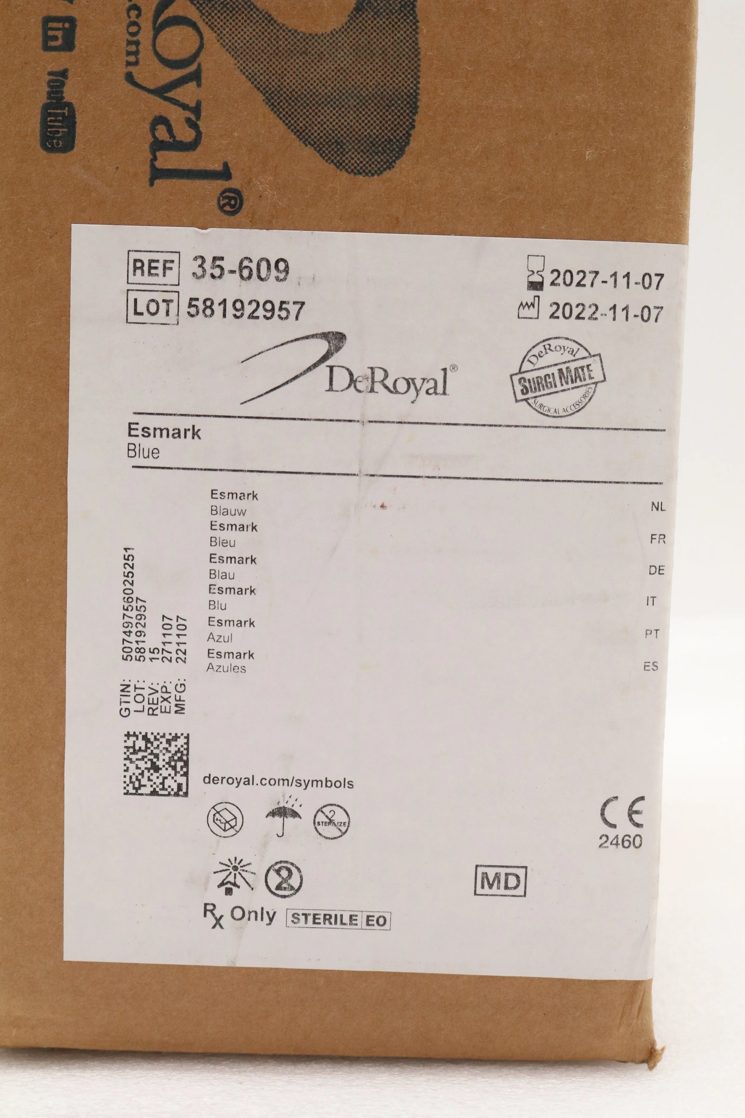 DEROYAL | 35-609 | BOX OF 20 | Esmark Bandage Blue 6in x 9ft