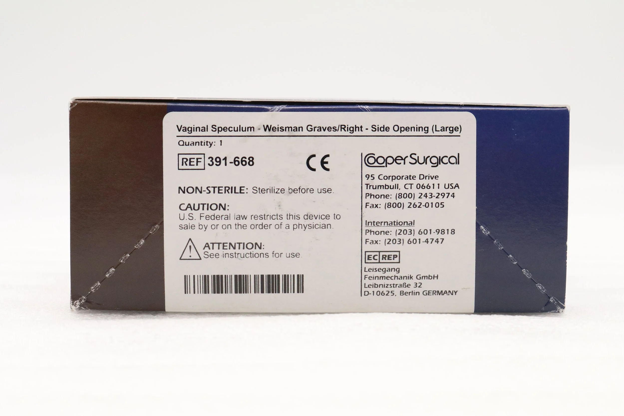 COOPER SURGICAL | 391-668 | EACHES | Vaginal Speculum Weisman Graves Right Side Opening Large