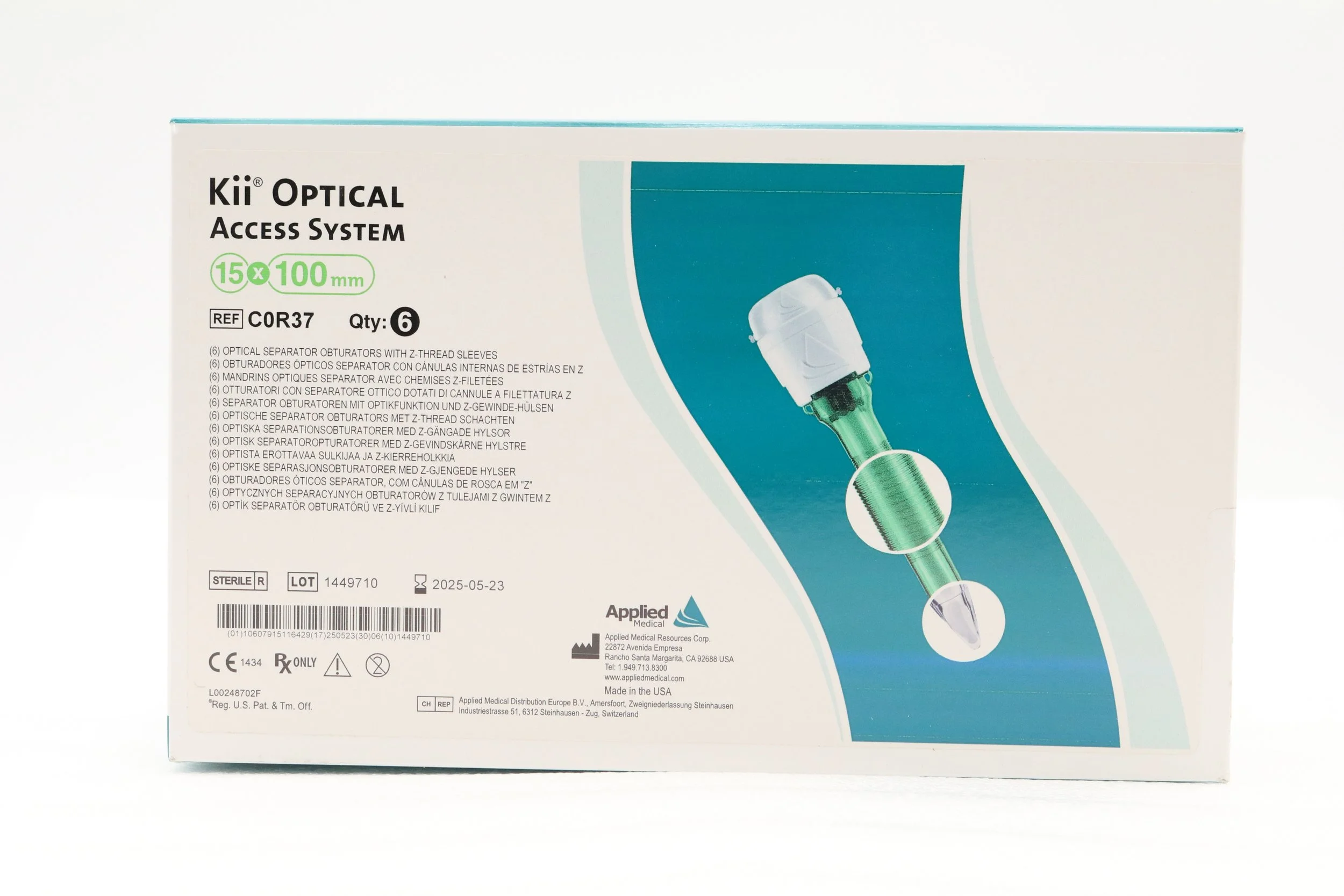 APPLIED MEDICAL | C0R37 | EXPIRED | BOX OF 6 | Kii Optical Access System 15x100mm