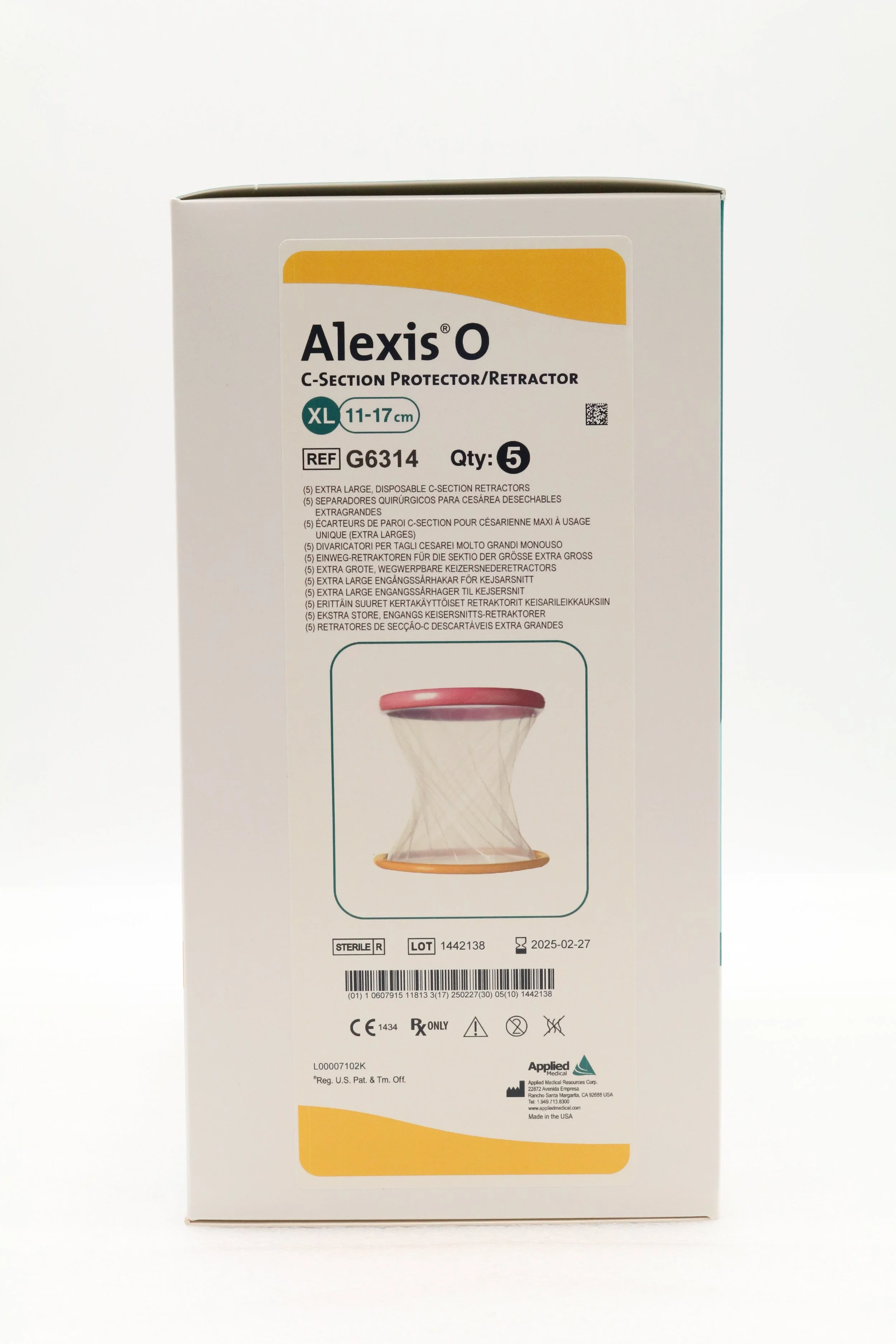 APPLIED MEDICAL | G6314 | BOX OF 5 | ALEXIS O C-SECTION RETRACTOR: X-LARGE, 11-17CM