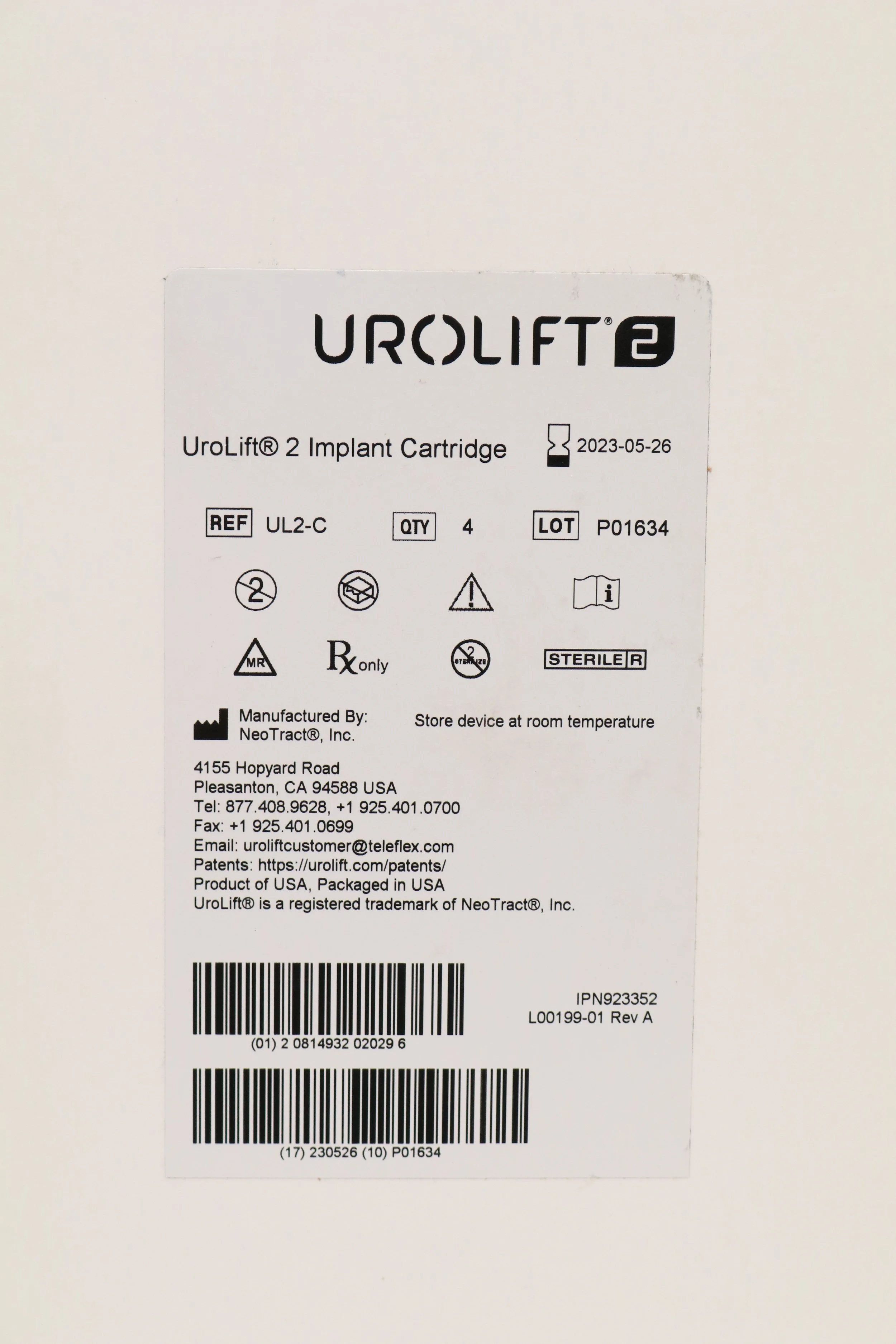 NEOTRACT | UL2-C | EXPIRED | BOX OF 4 | UROLIFT 2 IMPLANT CARTRIDGE