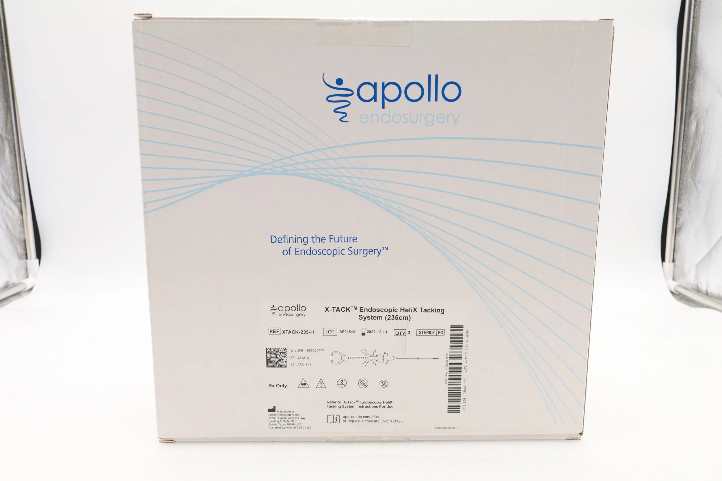 Apollo Endosurgery | XTACK-160-H | EXPIRED | BOX OF 3 | SYSTEM DEVICE SUTURE X-TACK ENDOSCOPIC 160CM SINGLE PATIENT USE F/HELIX TACKING