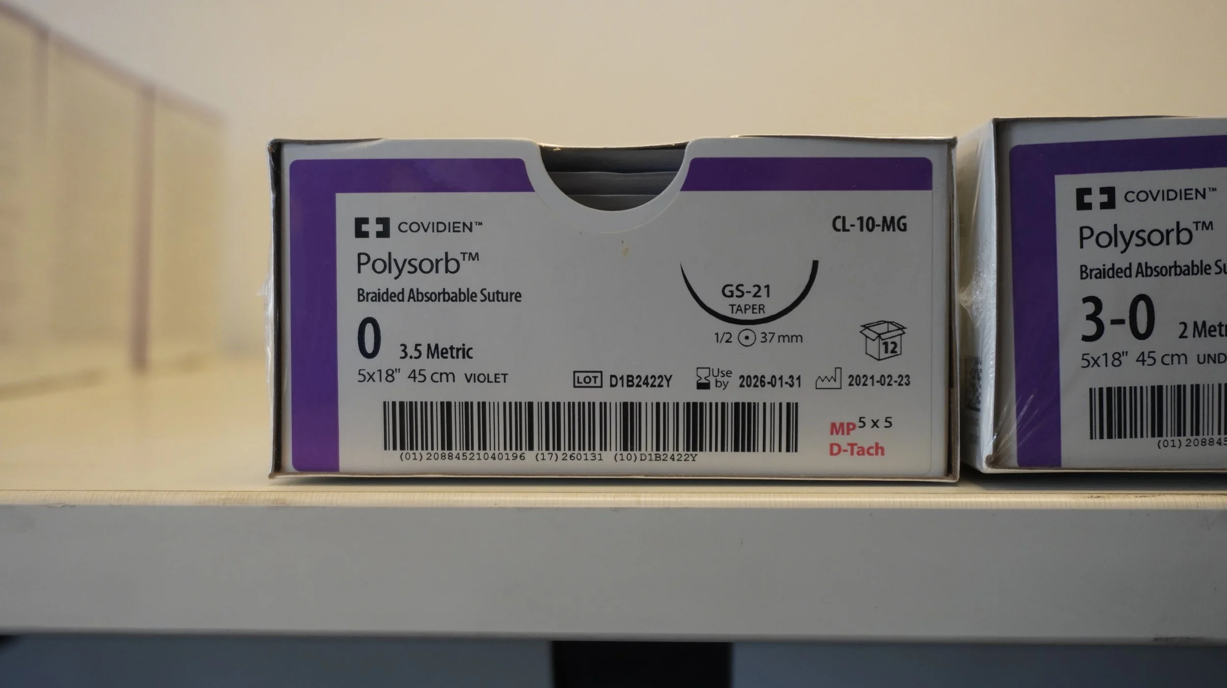 COVIDIEN | CL-10-MG | PACK of 12/pc | Polysorb Braided Absorbable Suture 0 3.5 Metric 5x18" 45cm VIOLET