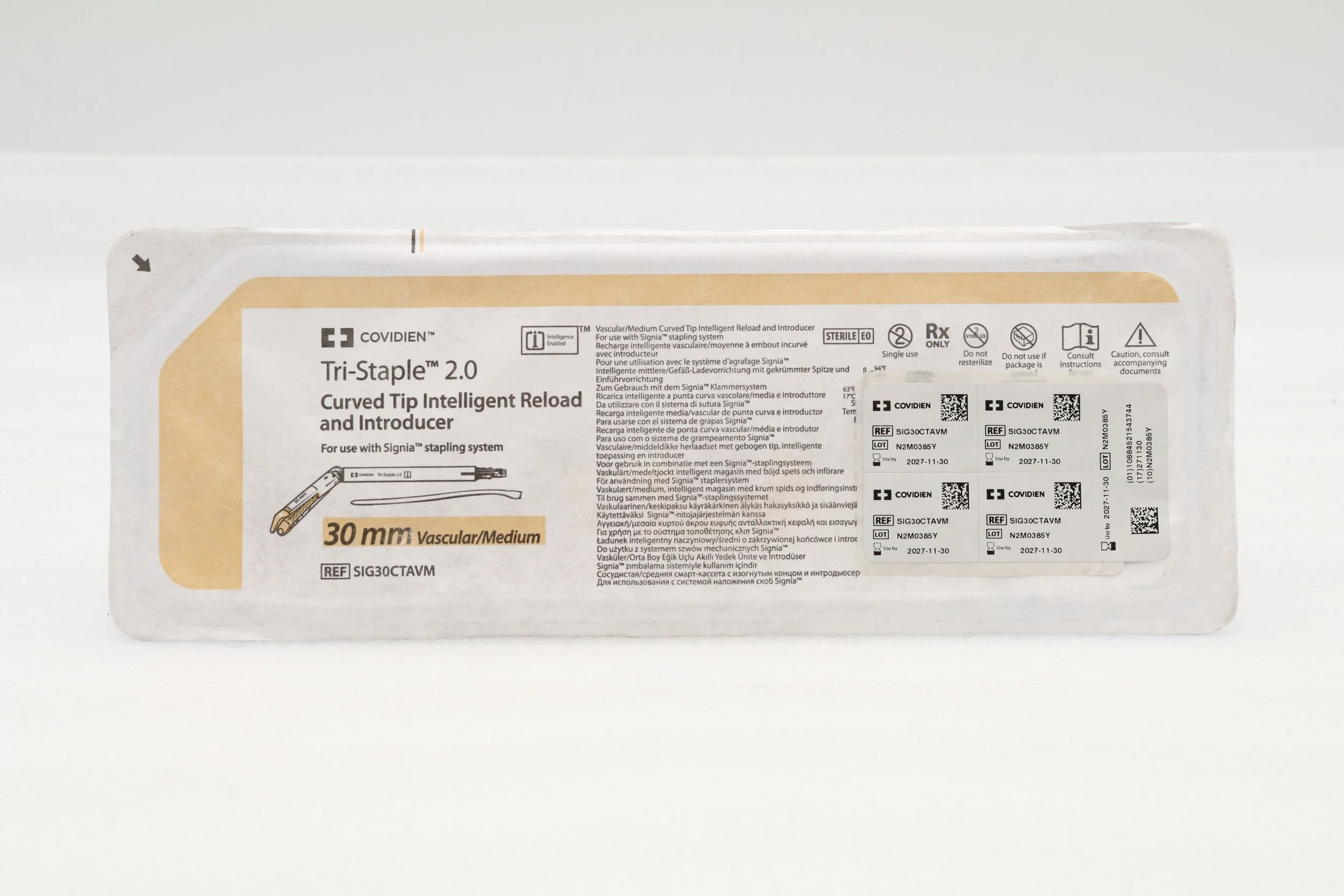 COVIDIEN | SIG30CTAVM | IN-DATE | EACHES | Signia Tri-staple 2.0 Curved Tip Vascular Medium Reload 30.0mm Gold