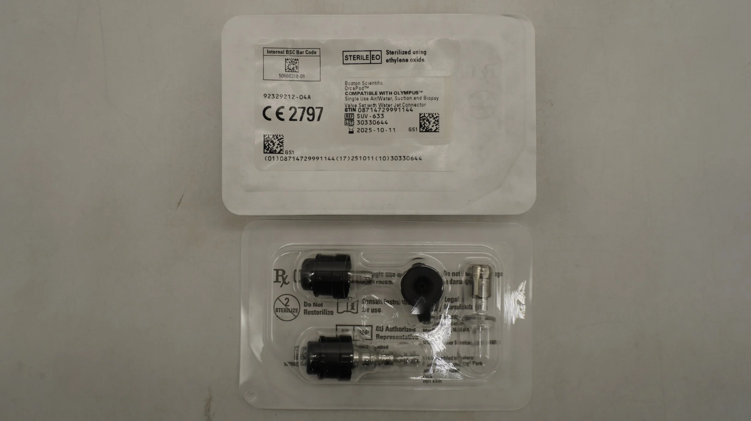 Boston Scientific | SUV-633 | PACK OF 50 | OrcaPod Single use Air/Water, Valve Set with Water Jet Connector