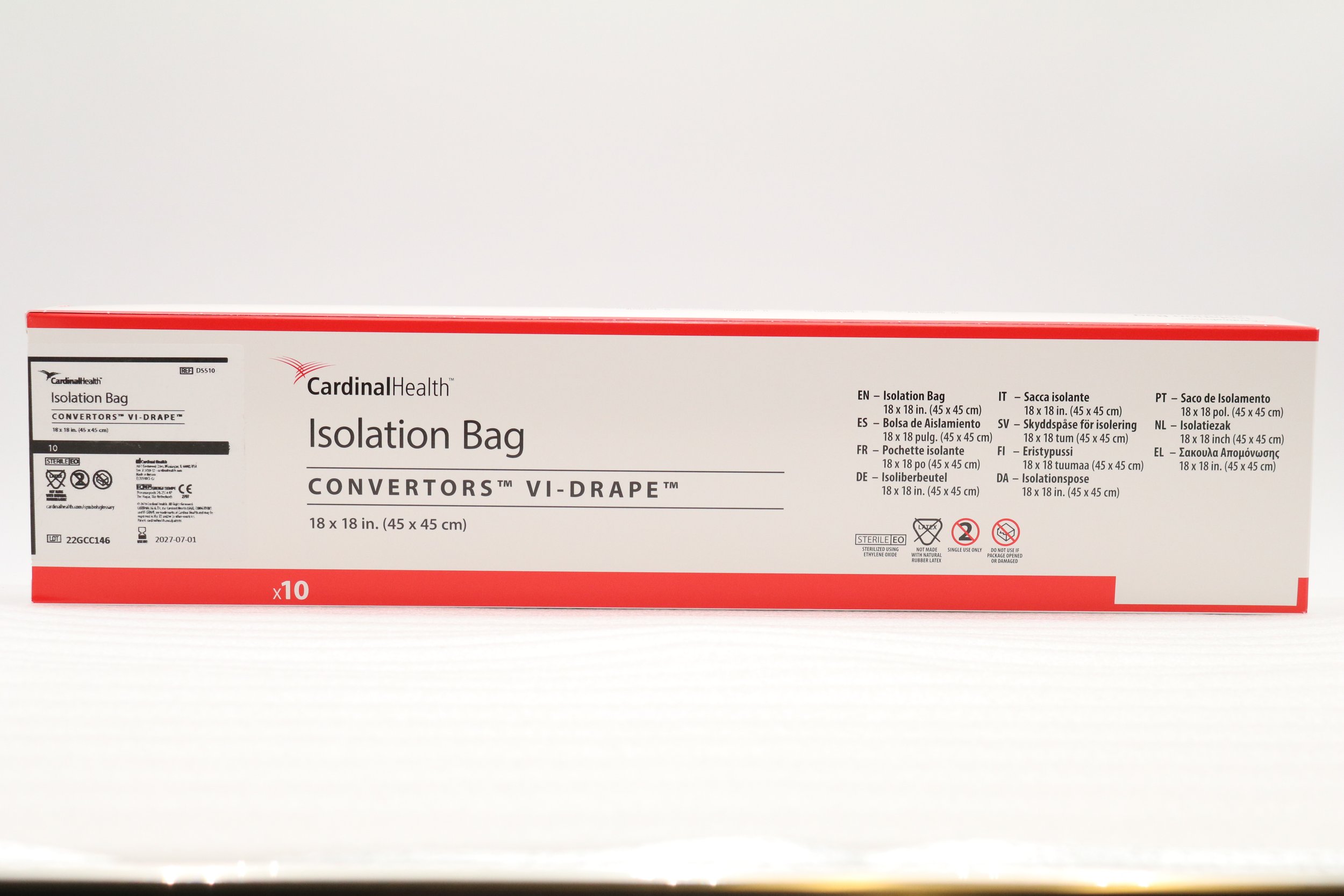 Cardinal Health | D5510 | IN-DATE | BOX OF 10 | Isolation Bags - Isolation Bag, 18" x 18"