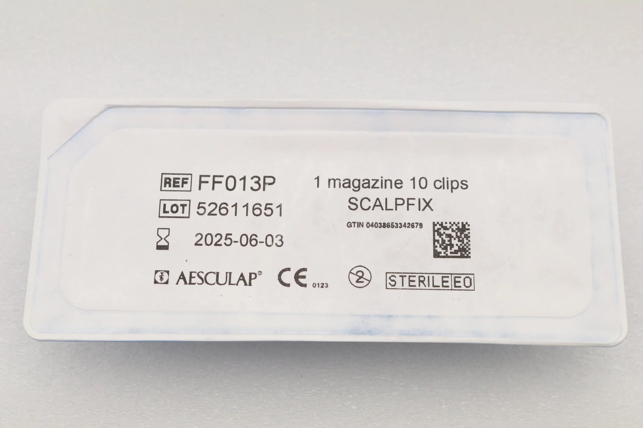 AESCULAP | FF013P | SHORT DATE | Eaches | B BRAUN AESCULAP SCALPFIX, SINGLE MAGAZINE WITH 10 CLIPS