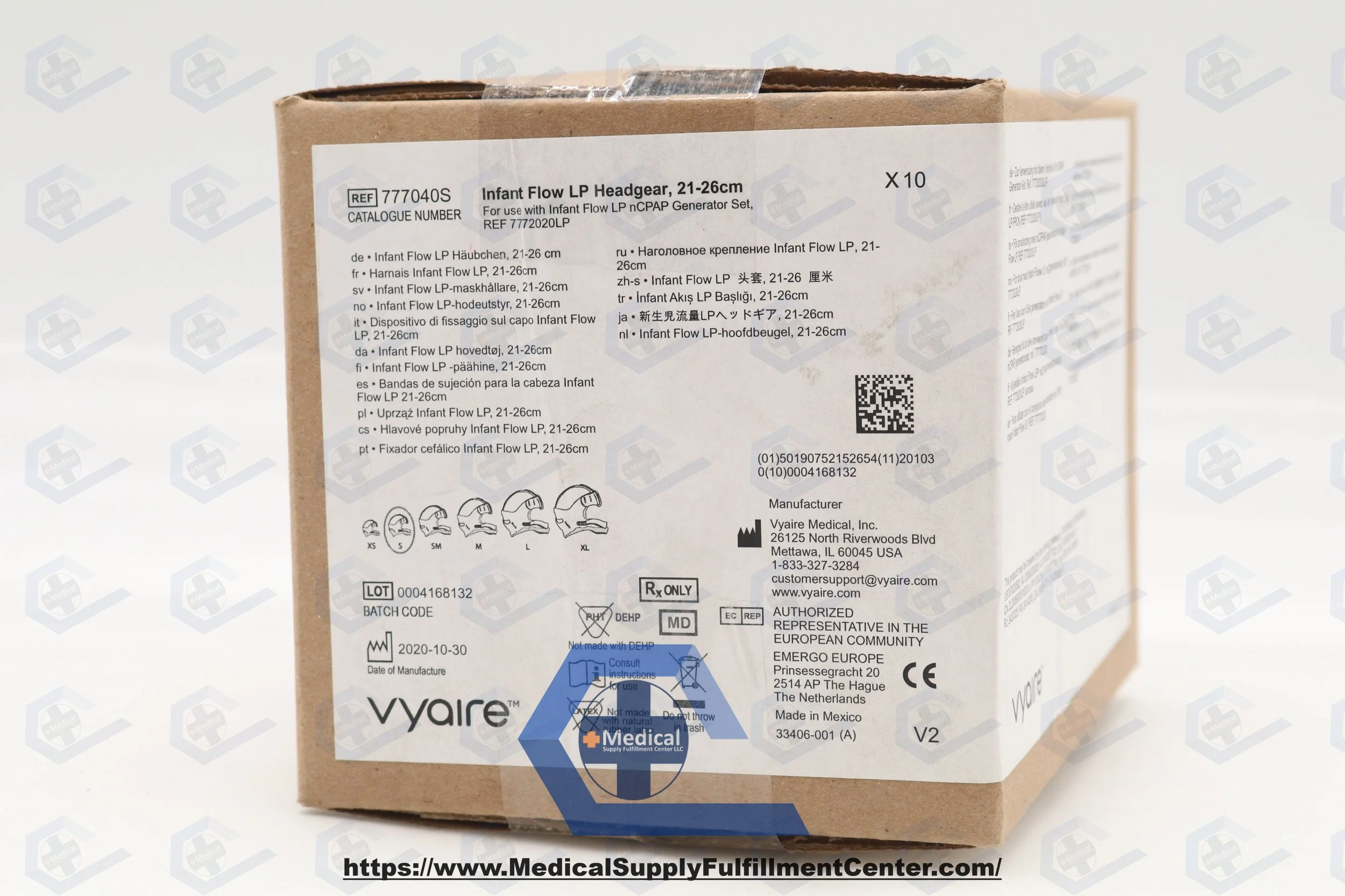 VYAIRE | 777040S | BOX OF 10 | CAREFUSION Infant Flow LP HeadGear 21-26cm