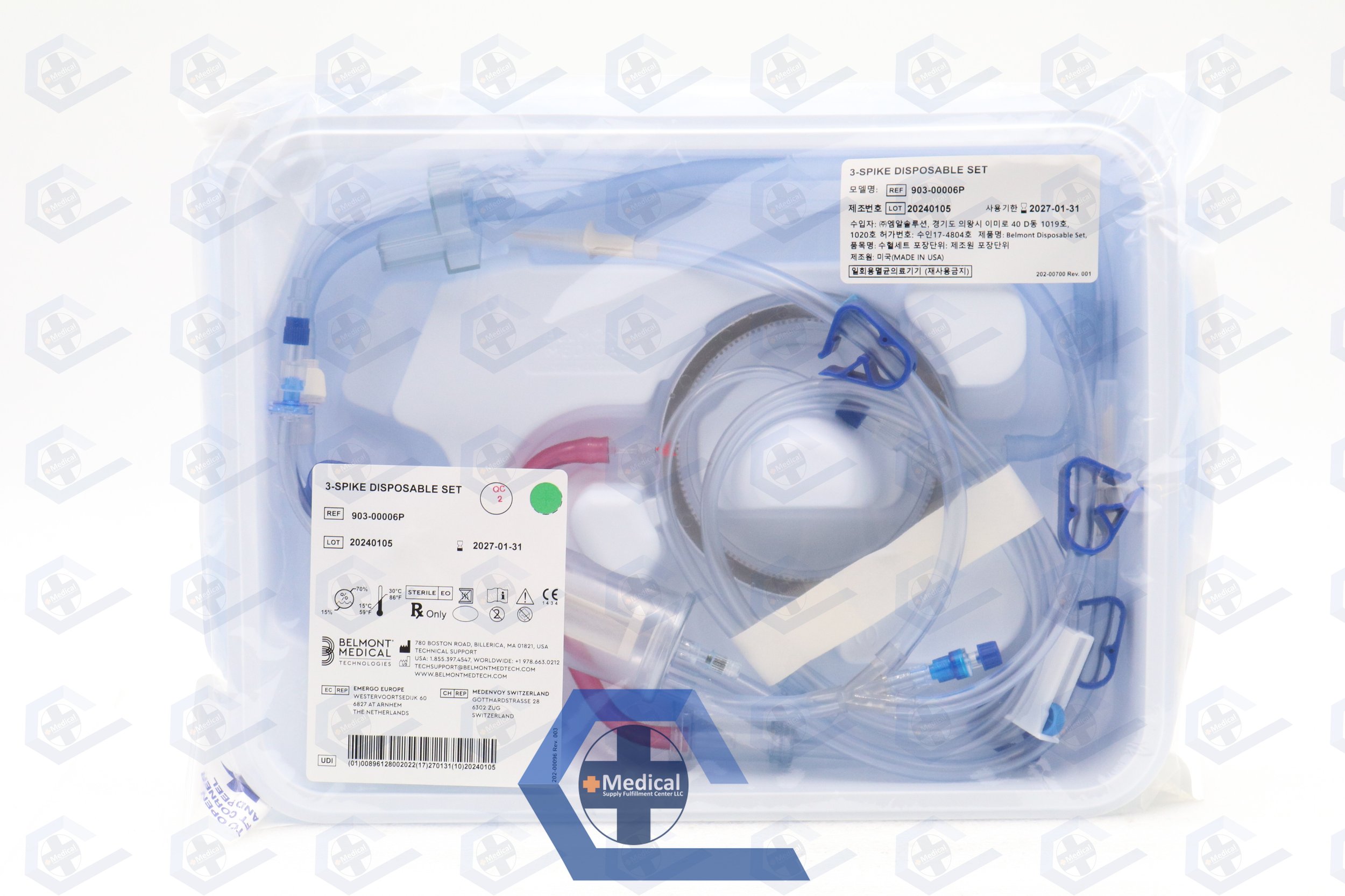 Belmont | 903-00006P | IN-DATE | EACHES | SET, UNIVERSAL, 3 BAG, SPIKE, LUER