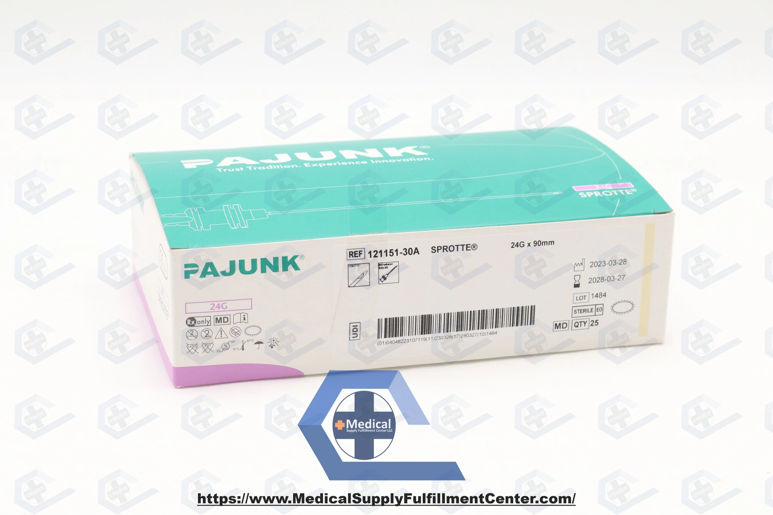 Pajunk | 121151-30A | IN-DATE | BOX OF 25 | Sprotte Lumbar Needle 24G x 90mm (3.5"), 30mm Introducer
