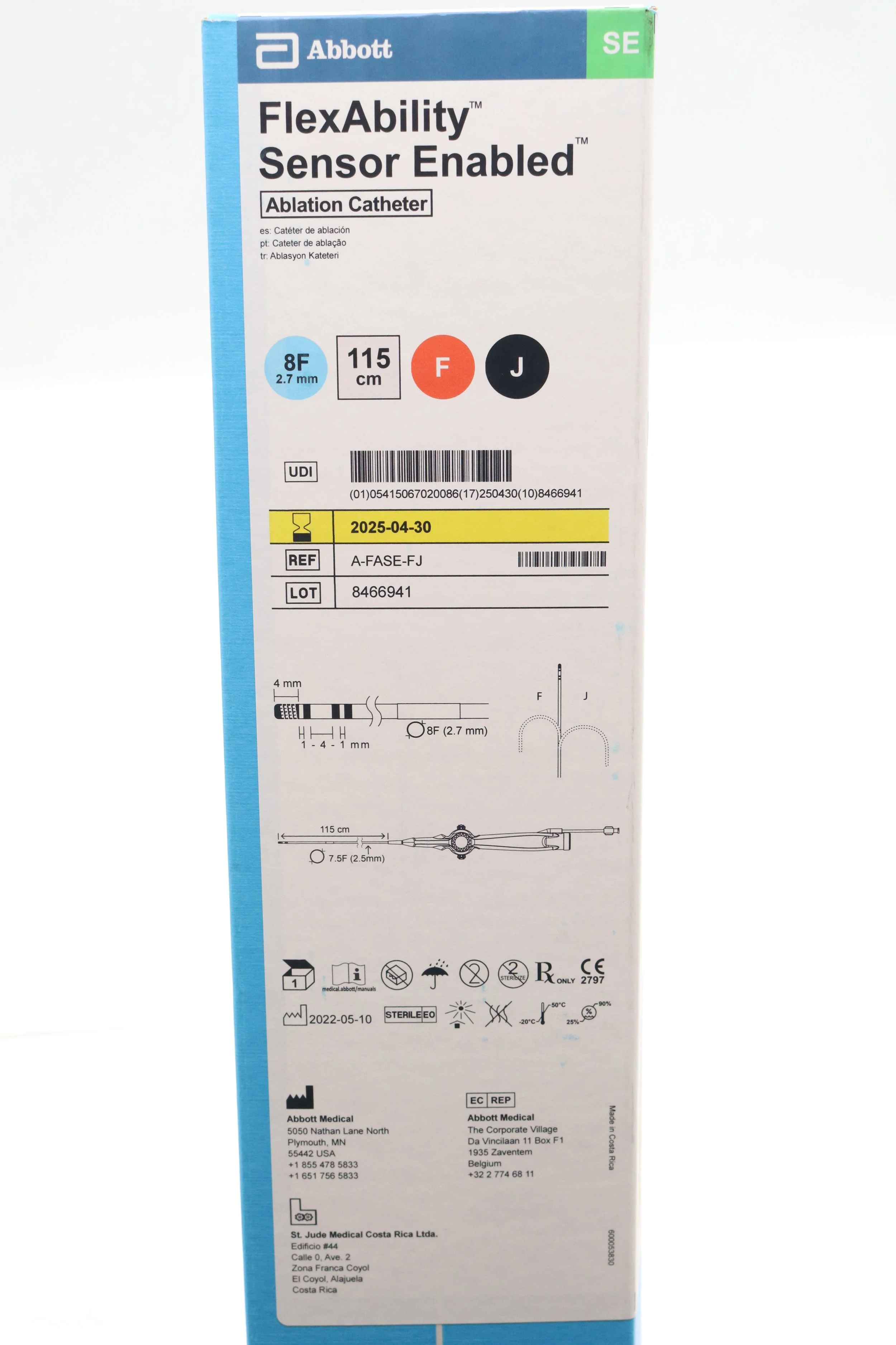 ABBOTT | A-FASE-FJ | SHORT DATE | EACHES | FlexAbility Sensor Enabled Bidirectional Irrigated Ablation Catheter with F-J Curve