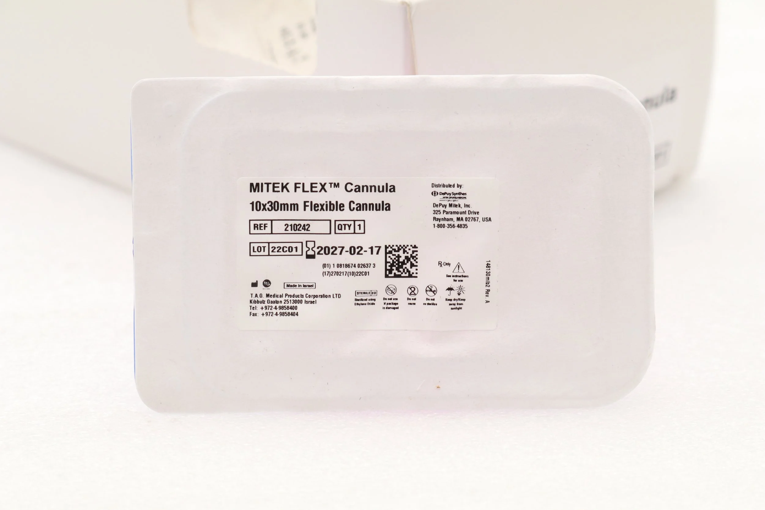 DEPUY | 210242 | IN-DATE | BOX OF 5 | MITEK FLEX CANNULA 10x30mm Flexible Cannula