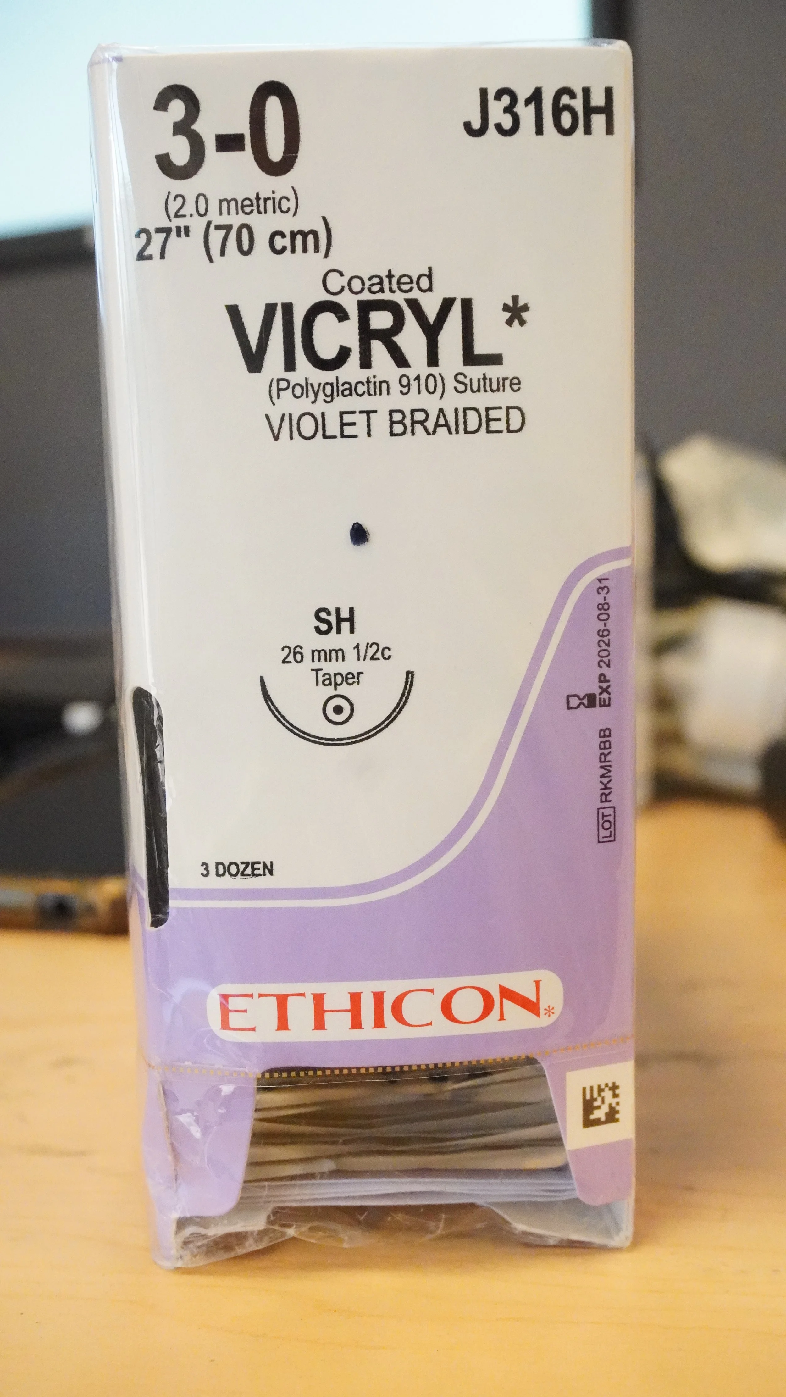 ETHICON | J316H | PACK of 36 | Coated VICRYL 0 30"