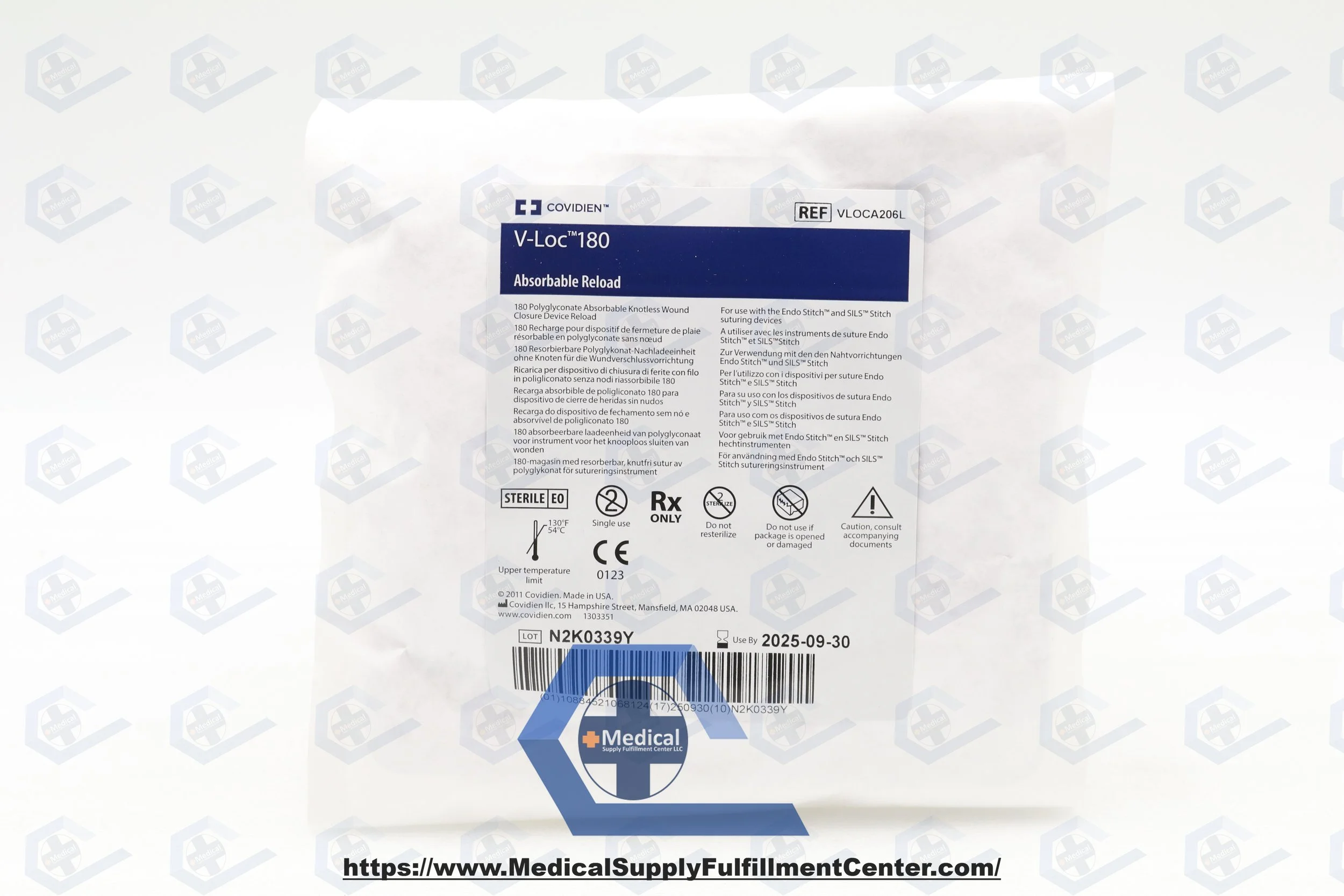 COVIDIEN | VLOCA206L | SHORTDATE | EACHES | Wound Closure Device, 2-0 Size, 6 in. Length, Blue, Stainless Steel, ABS, Nylon, Absorbable, Dual-Angle Barbs, Monofilament Construction, Uncoated