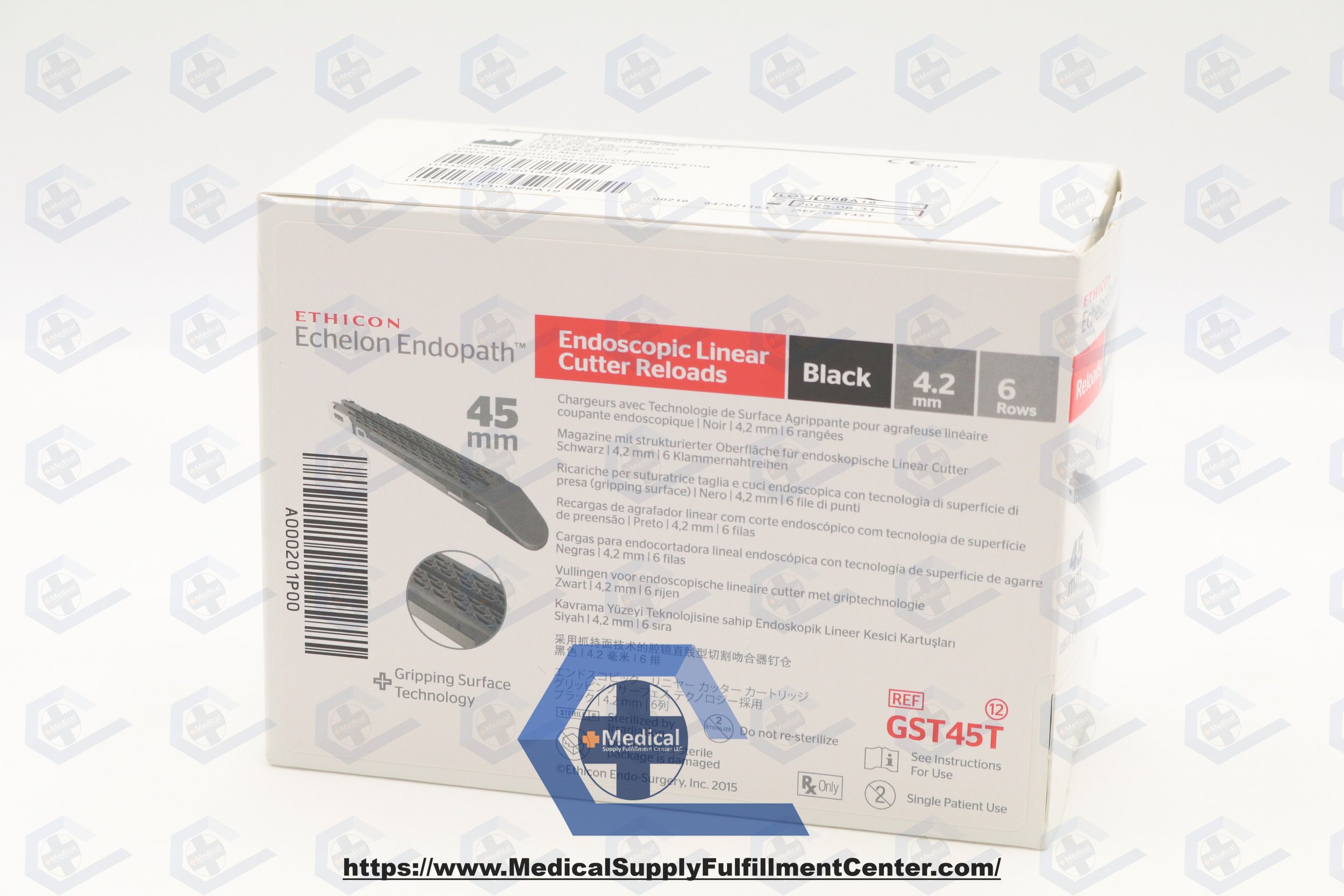 ETHICON | GST45T | SHORT DATE | BOX OF 12 | Echelon Endopath 45mm Endoscopic Linear Cutter RELOADS Black 4.2mm 6 Row