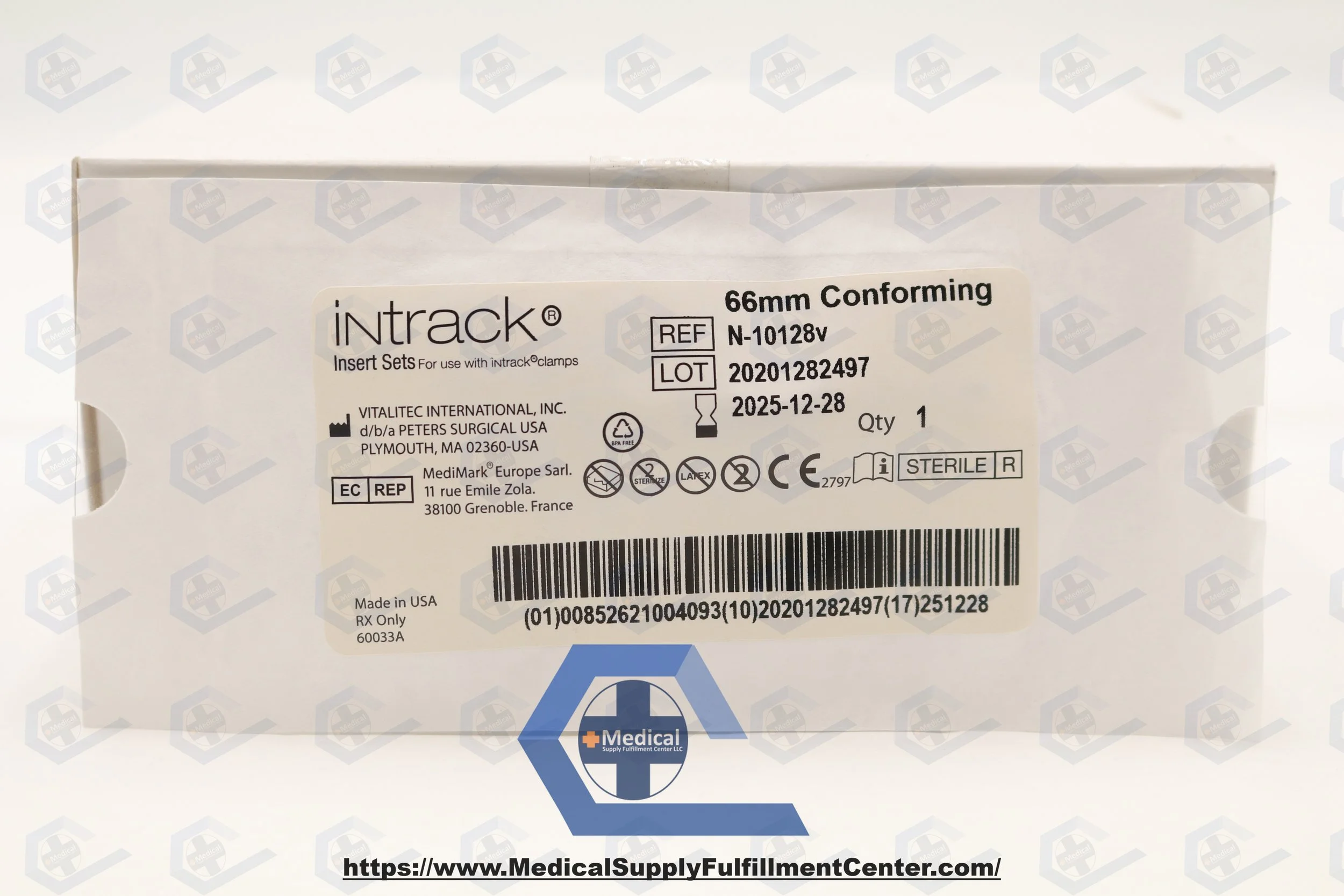 Vitalitec | N-10128v | SHORTDATE | EACHES | Intrack Insert Sets For Use With INTrack Clamps 66mm Standard