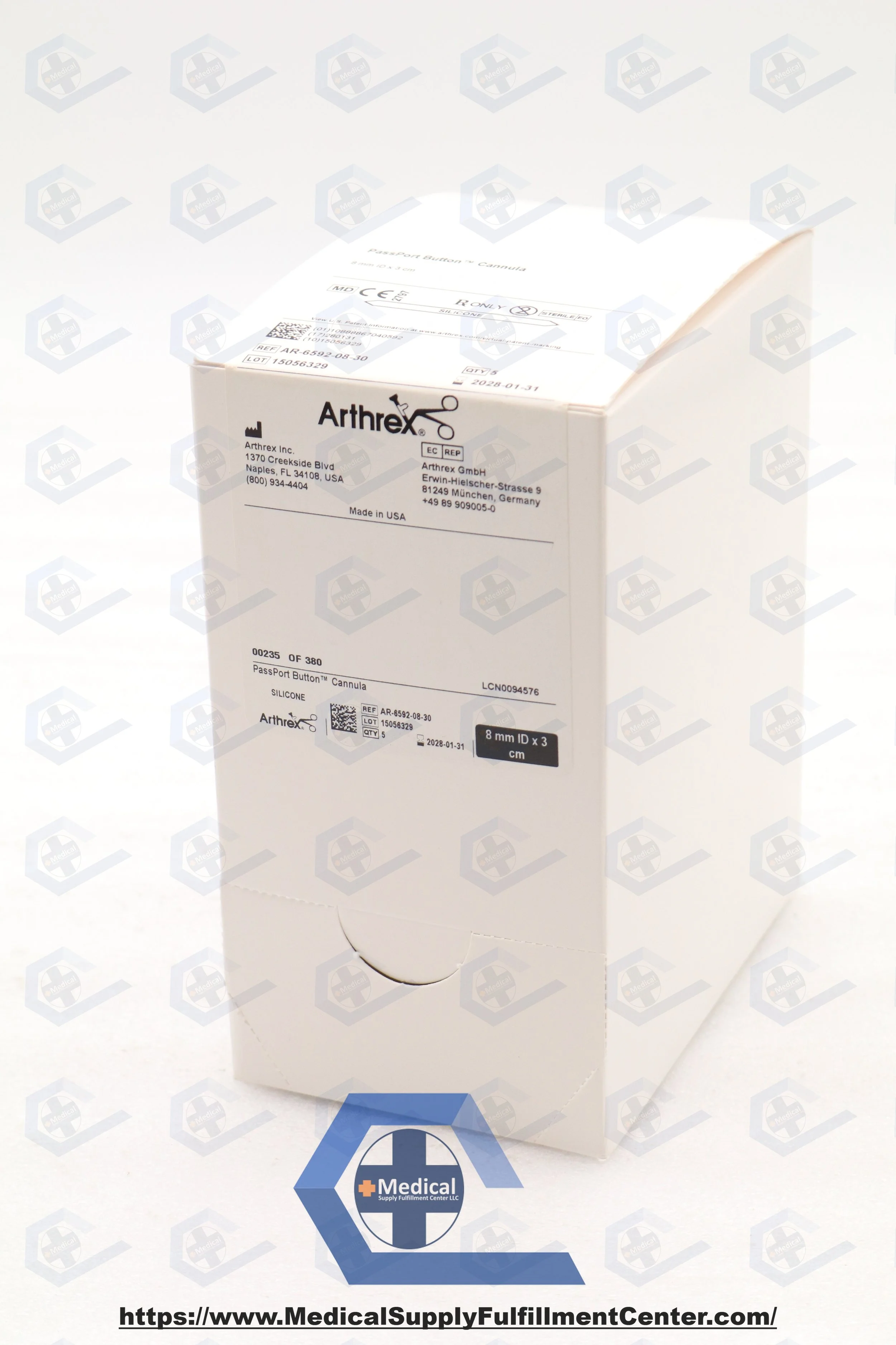 Arthrex | AR-6592-08-30 | BOX OF 5 | Passport Button Cannula 8mm Id X 3cm