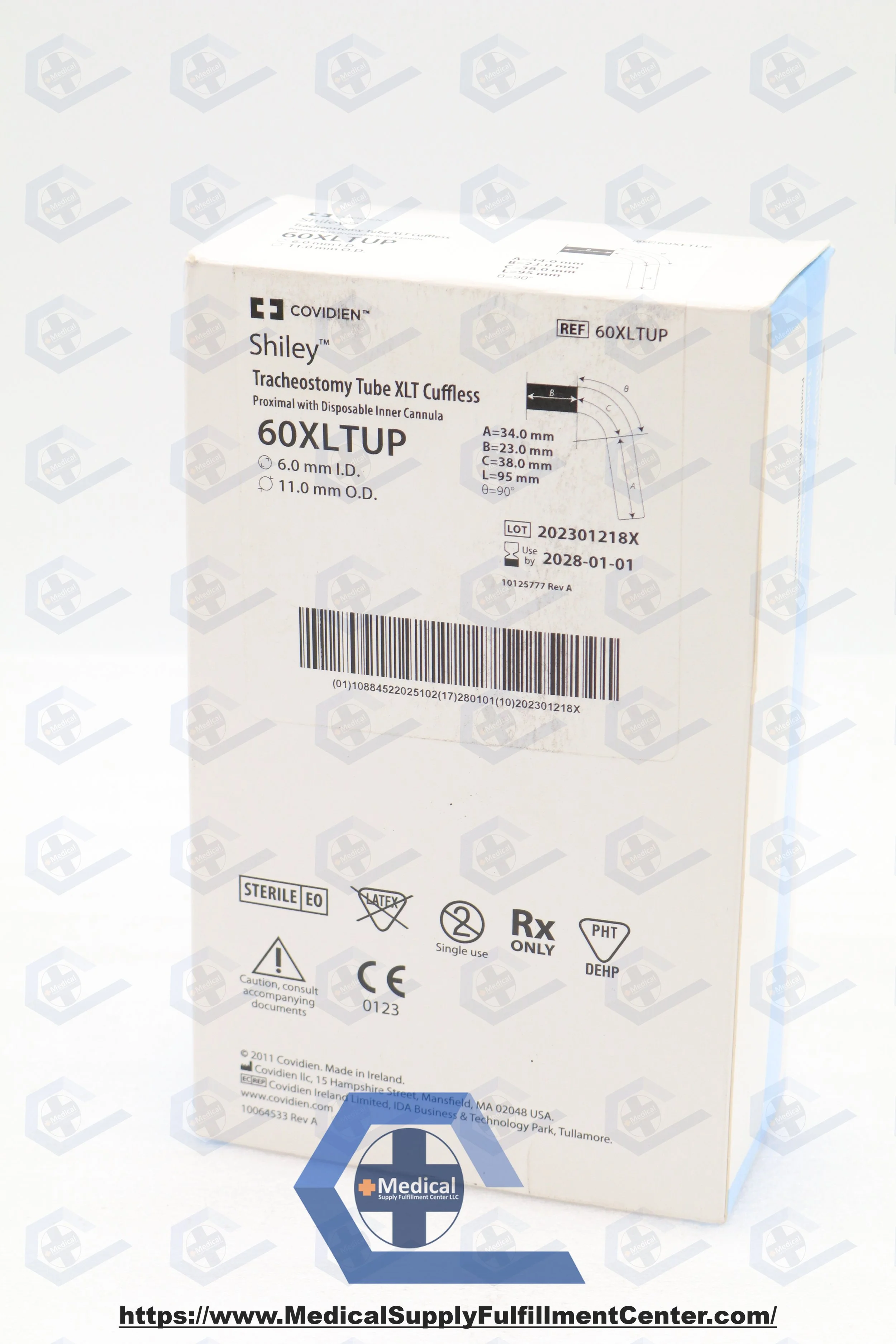 COVIDIEN | 60XLTUP | IN-DATE | EACHES | SHILEY TRACHEOSTOMY TUBE XLT CUFFLESS PROXIMAL WITH DISPOSABLE INNER CANNULA 6MM I.D. 11MM O.D. (TWO PIECE KIT)