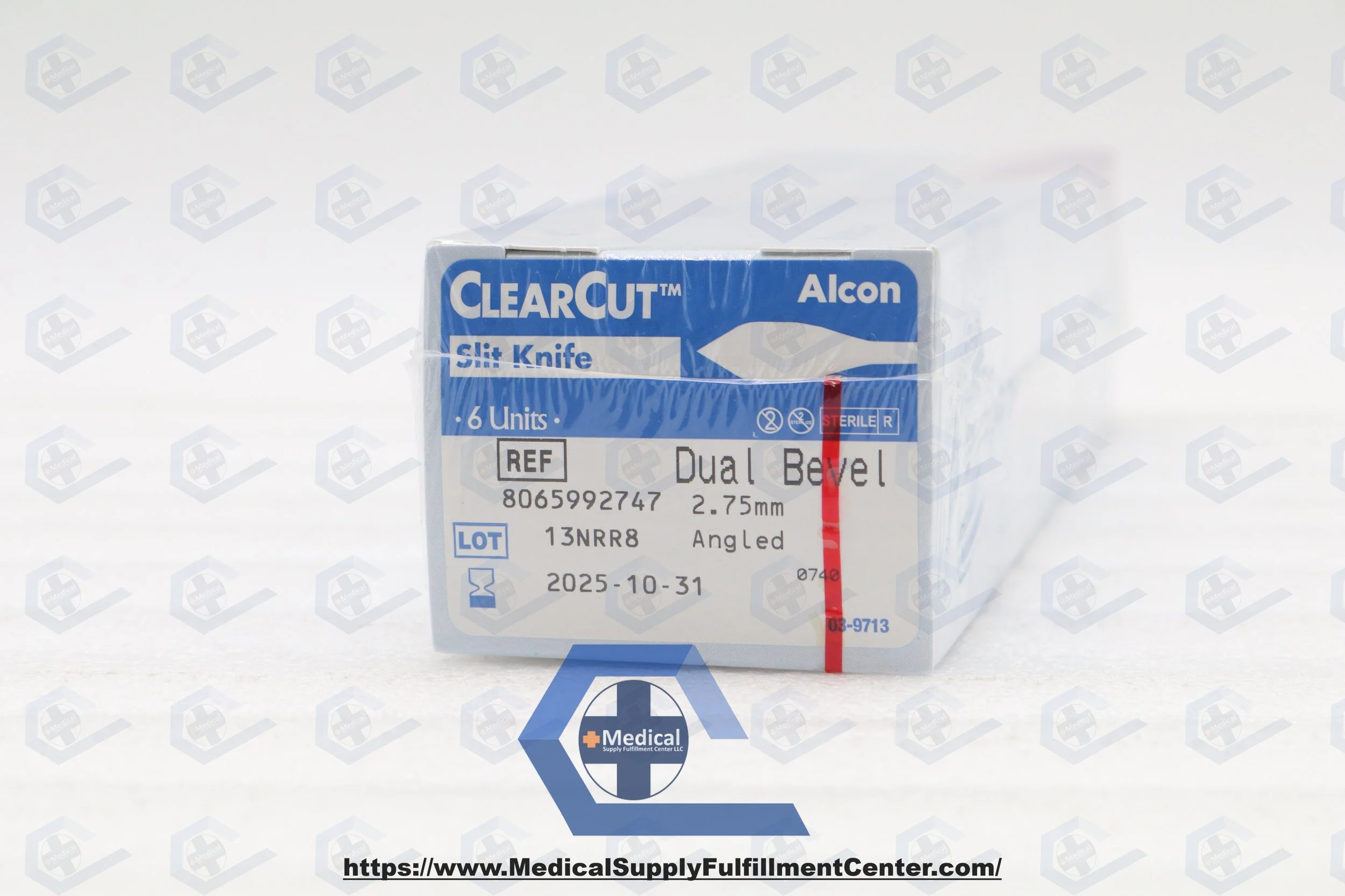 Alcon | 8065992747 | SHORT DATE | Box of 6 | ALCON CLEARCUT DUAL BEVEL SLIT KNIFE, 2.75MM ANGLED (BLUE)