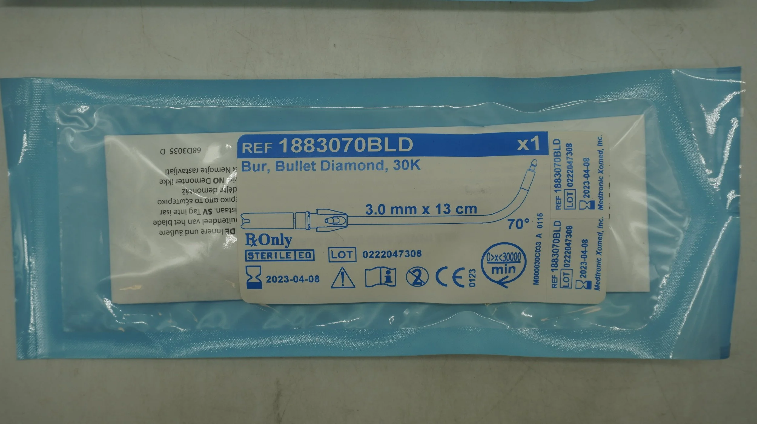 Medtronic | 1883070BLD | EXPIRED | EACHES | Bur, Bullet Diamond, 30K 3.0mm x 13cm