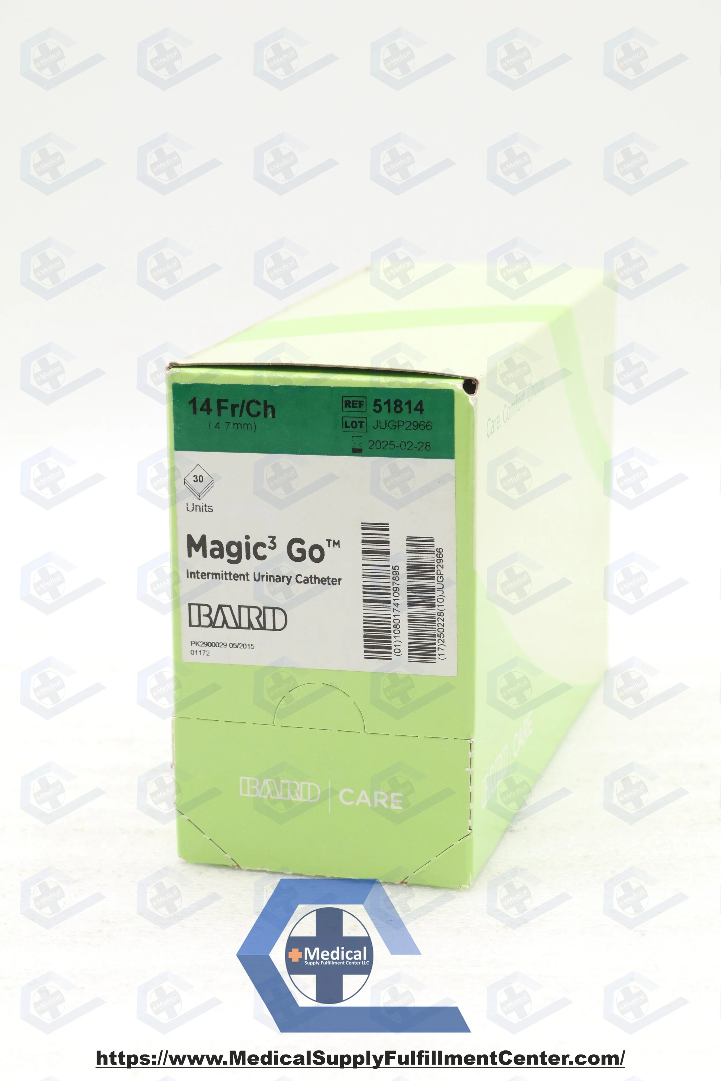 Bard Medical | 51814 | SHORT DATE | BOX OF 30 | Urethral Catheter, Magic3 Go, 14FR, 6 inch, Straight Tip, Hydrophilic Coated, Silicone