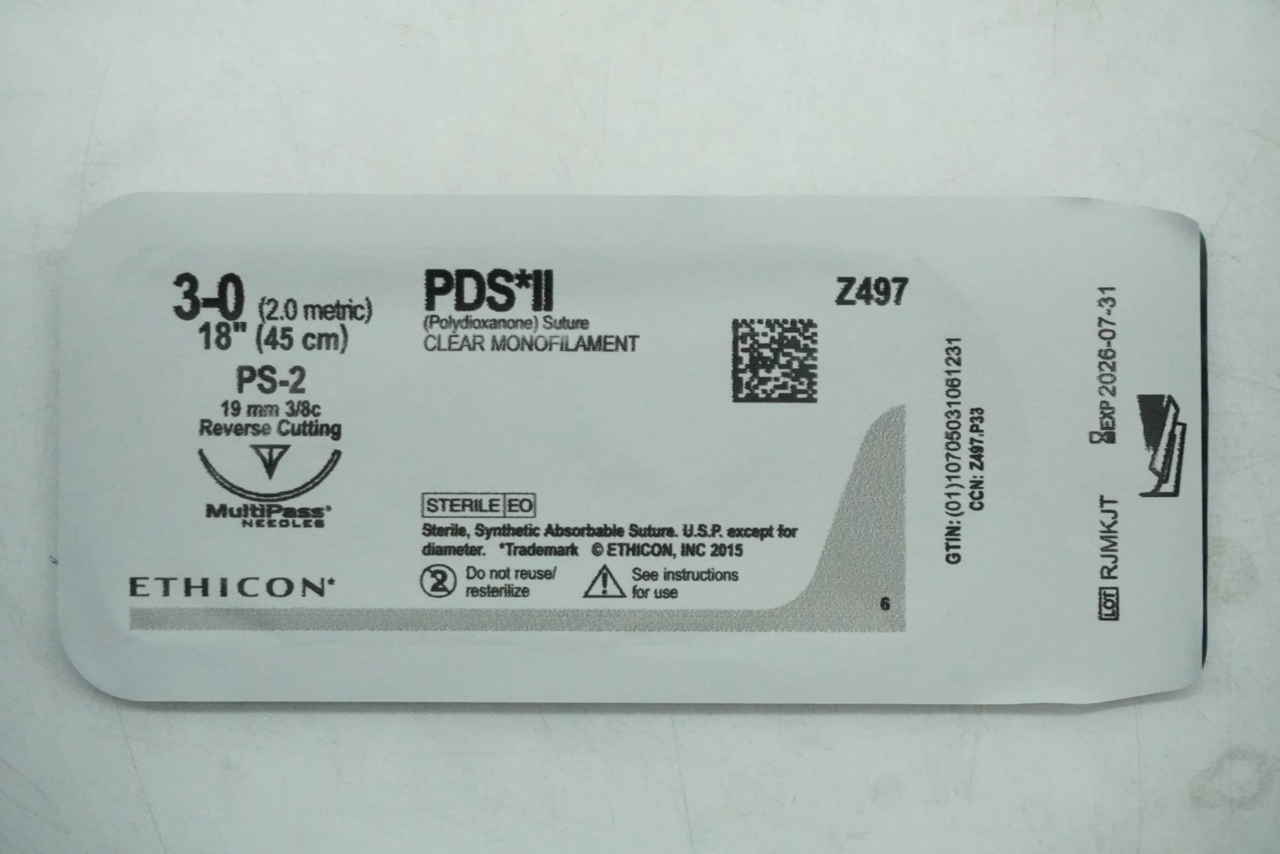 ETHICON | Z497G | INDATE | EACHES | PDS*II CLEAR MONOFILAMENT Suture