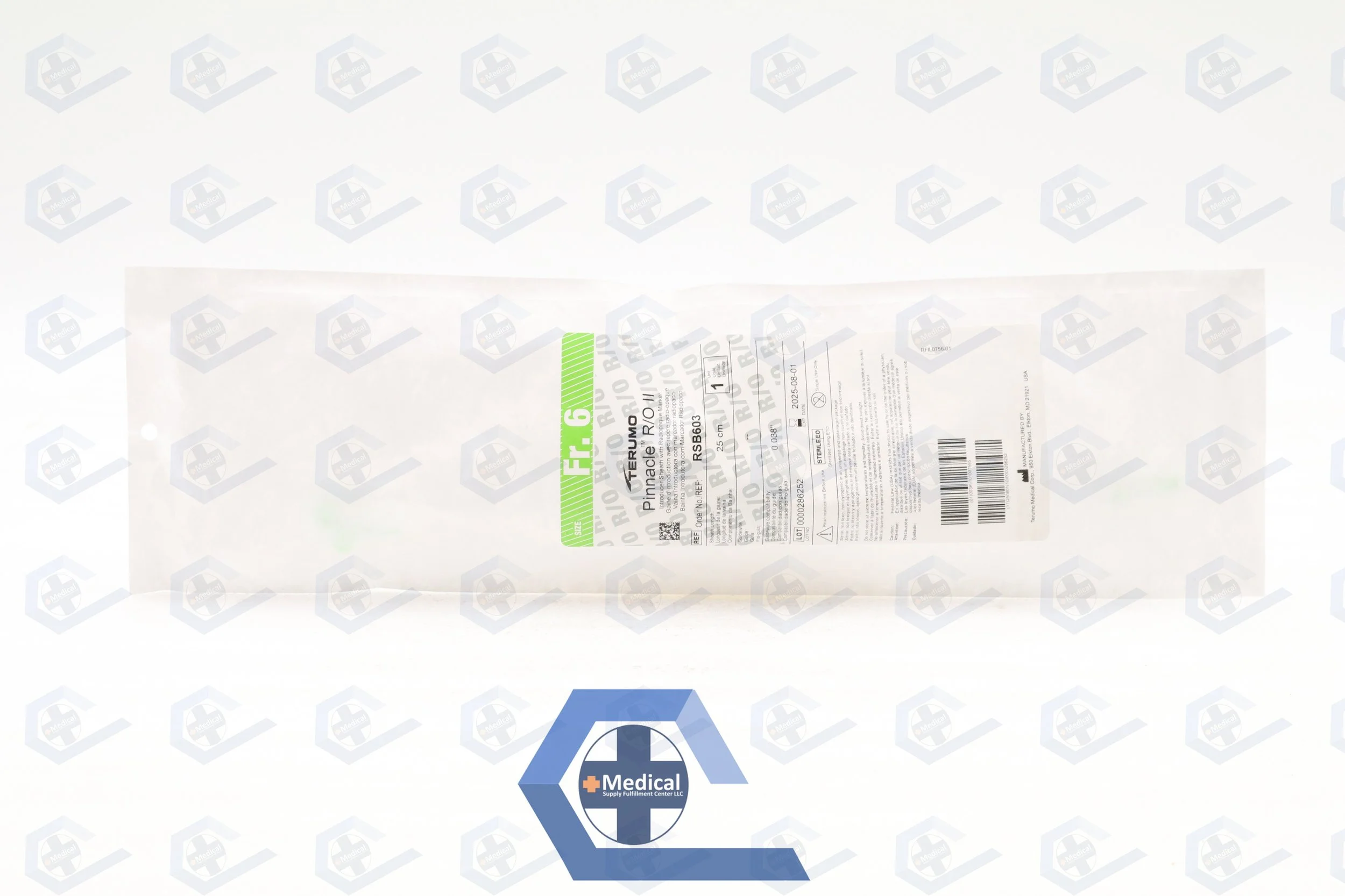 TERUMO | RSB603 | SHORT DATE | EACHES | Pinnacle R/O II Introducer Sheath 6F x 25cm