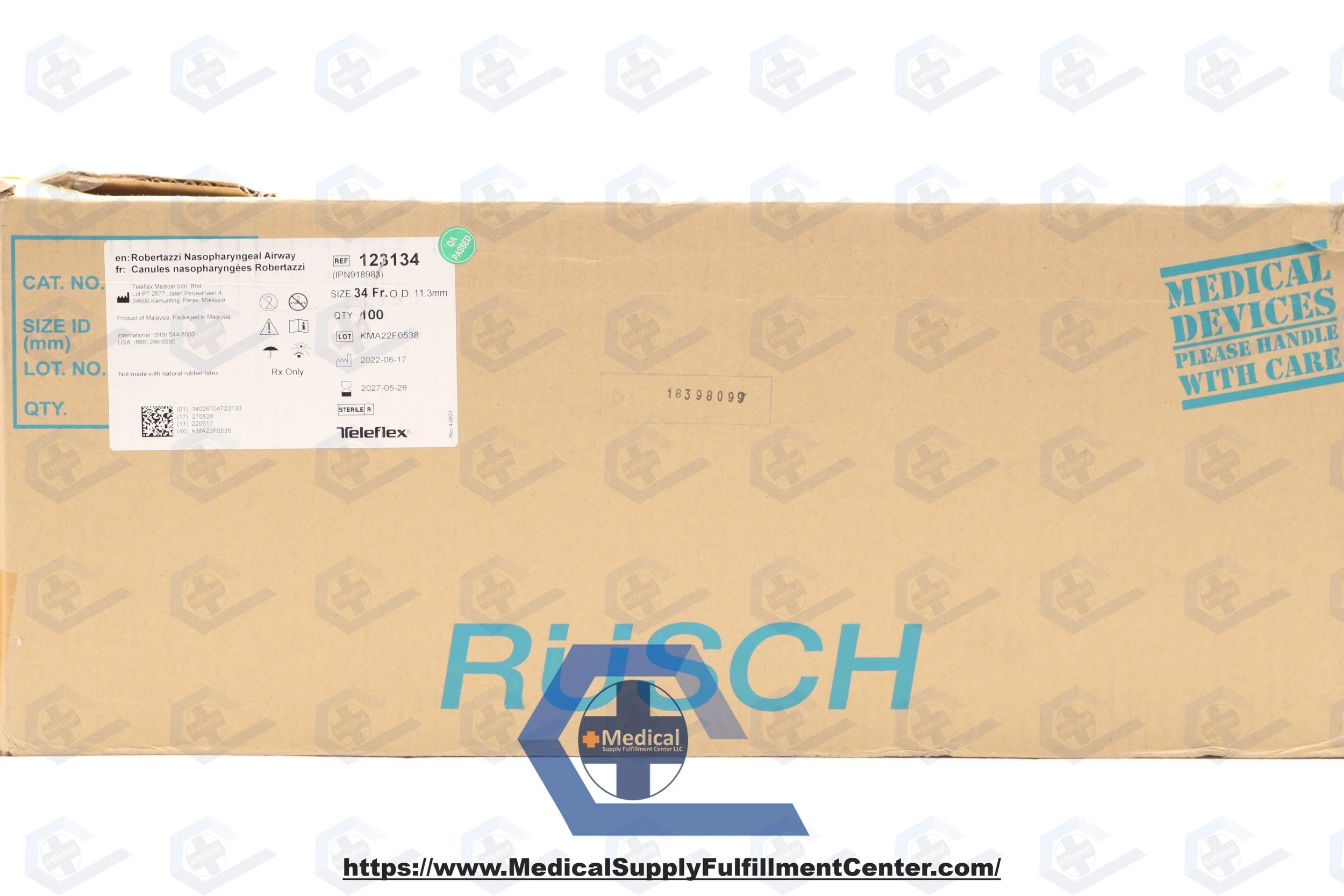 Teleflex | 123134 | IN DATE | BOX OF 10 | ULTRA ROBERTIAZZI NASO AIRWAY 34 FR