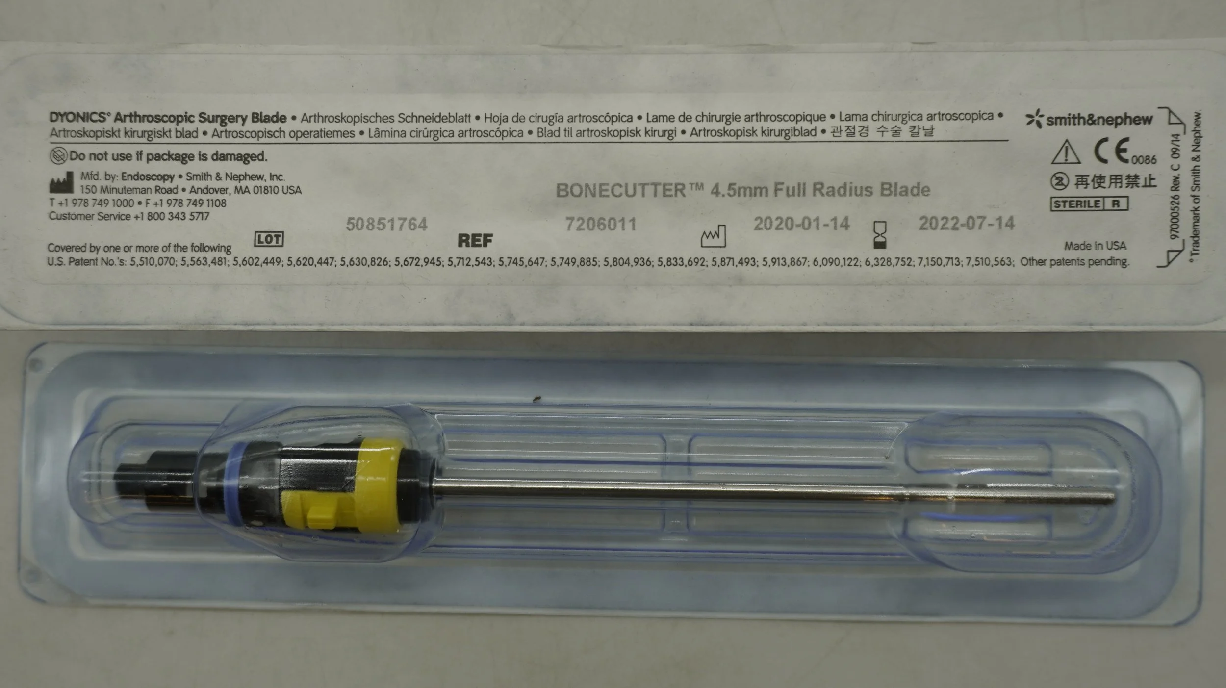 SMITH & NEPHEW | 7206011 | EXPIRED | EACHES | Bonecutter 4.5mm Full Radius Blade