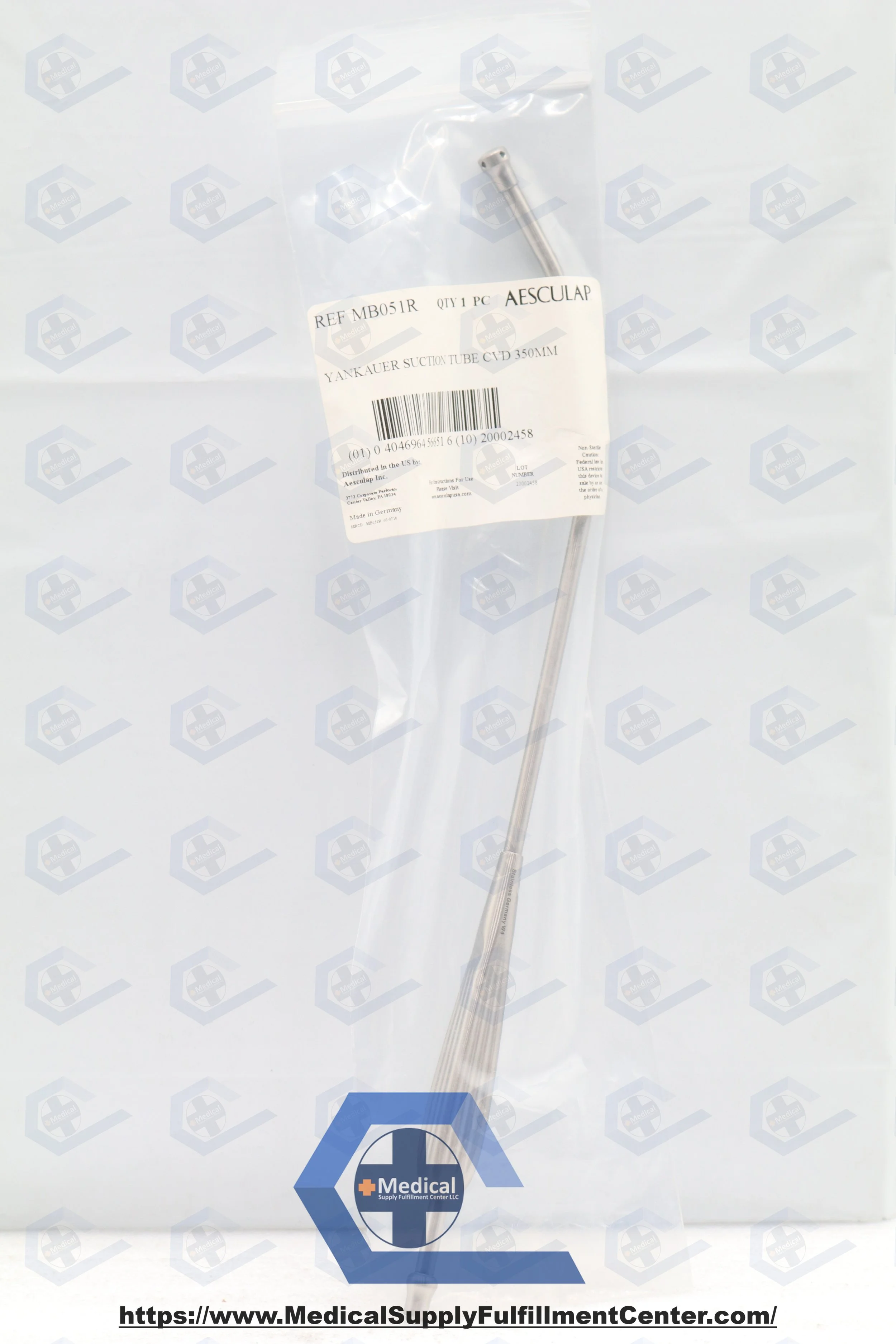 Aesculap | MB051R | NO DATE | EACHES | YANKAUER SUCTION TUBE CVD 350MM