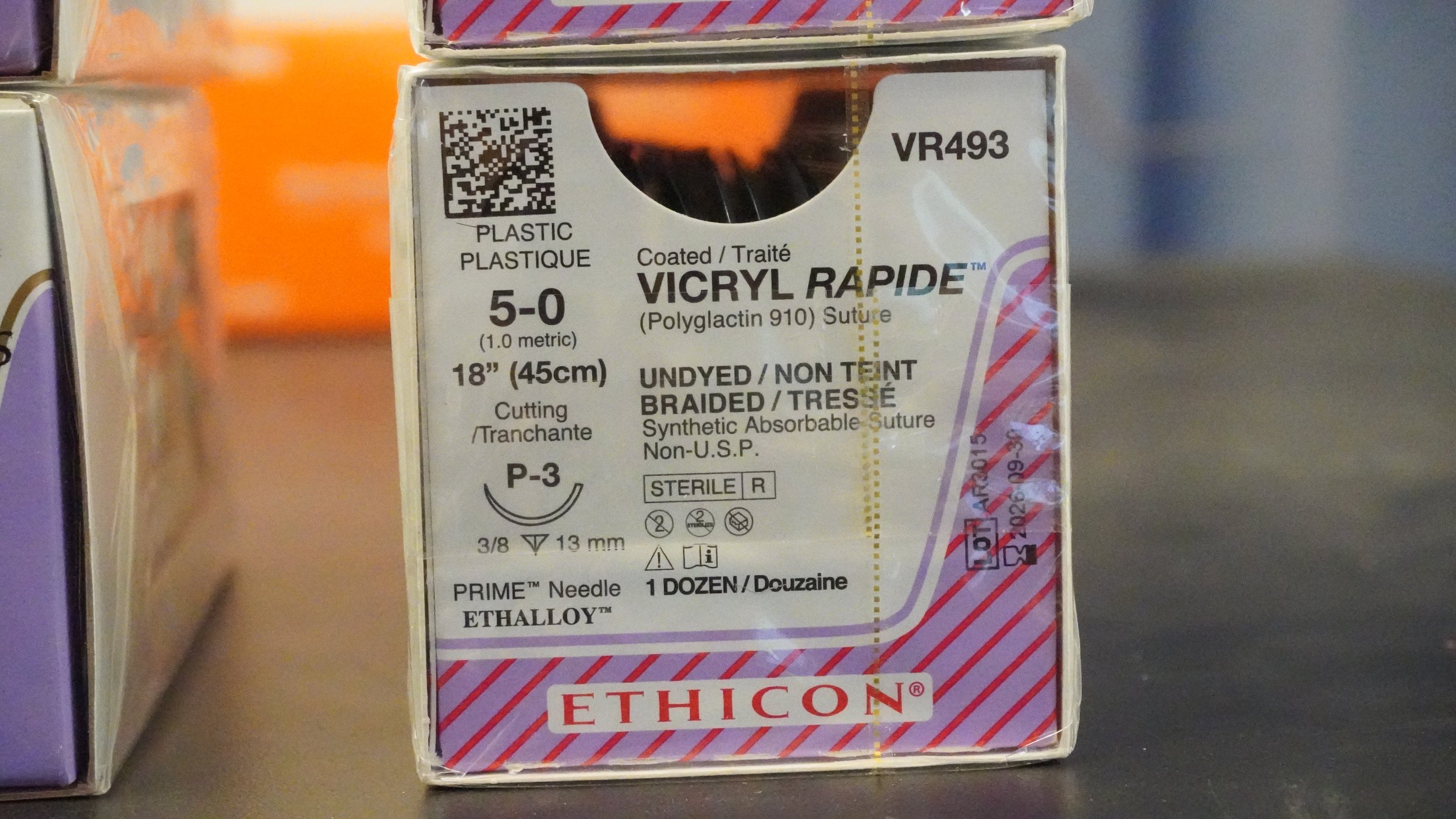 ETHICON | VR493 | BOX OF 12 | Coated VICYL RAPIDE Polyglactin 910 Suture  5-0 18"