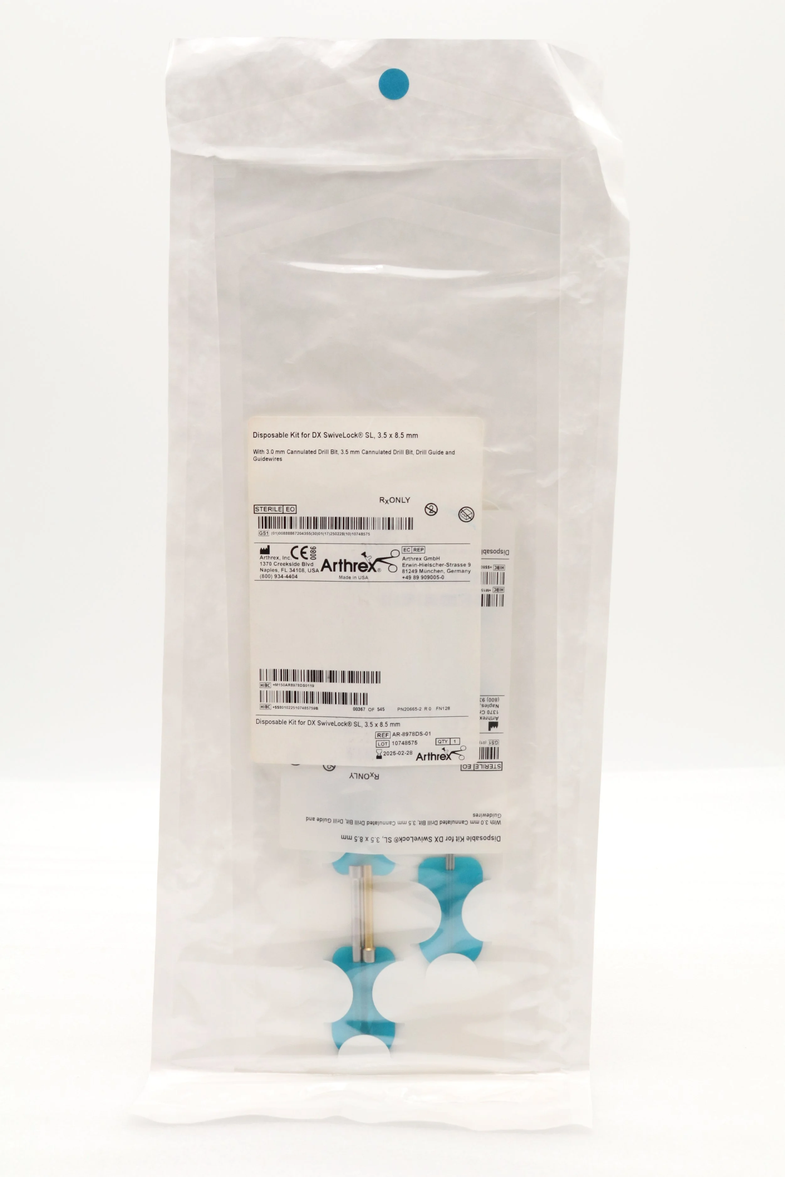 Arthrex | AR-8978DS-01 | SHORTDATE | EACHES | Disposable Kit for DX SwiveLock SL, 3.5mm x 8.5mm