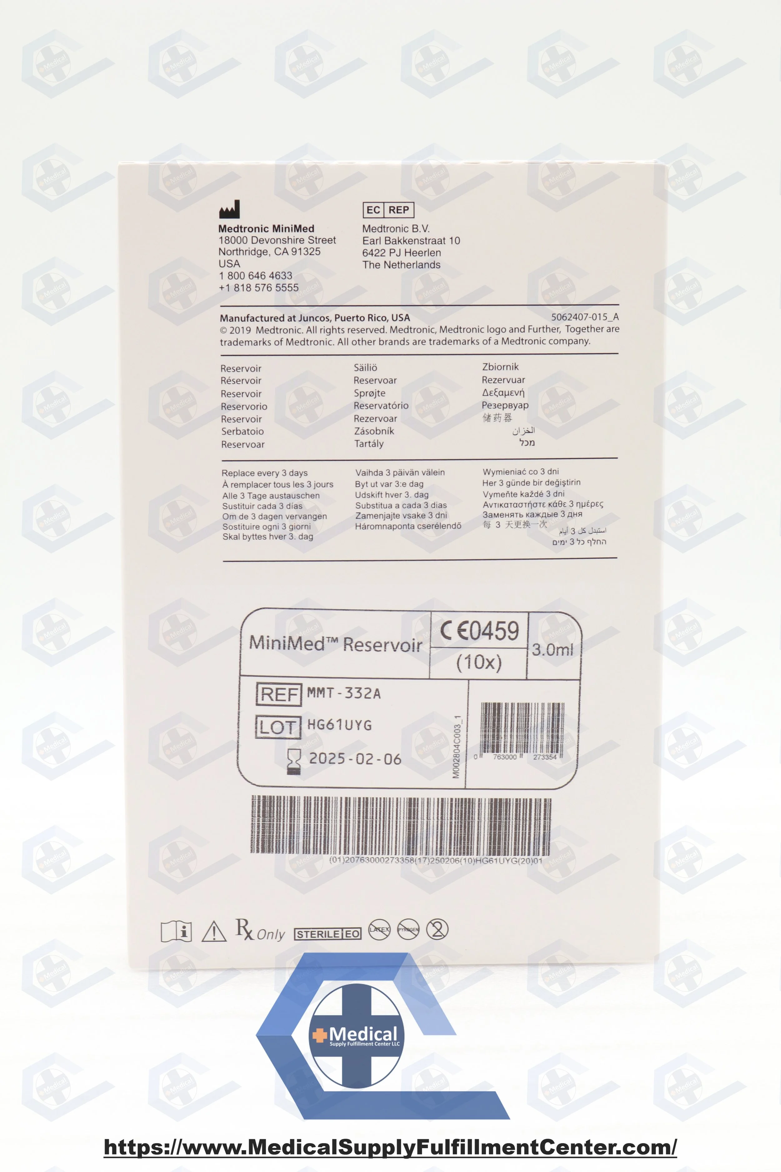 Medtronic | MMT-332A | INDATE | BOX OF 10 | RESERVIOR, PUMP, PARADIGM, 3ML, LL, SILICONE (Copy)