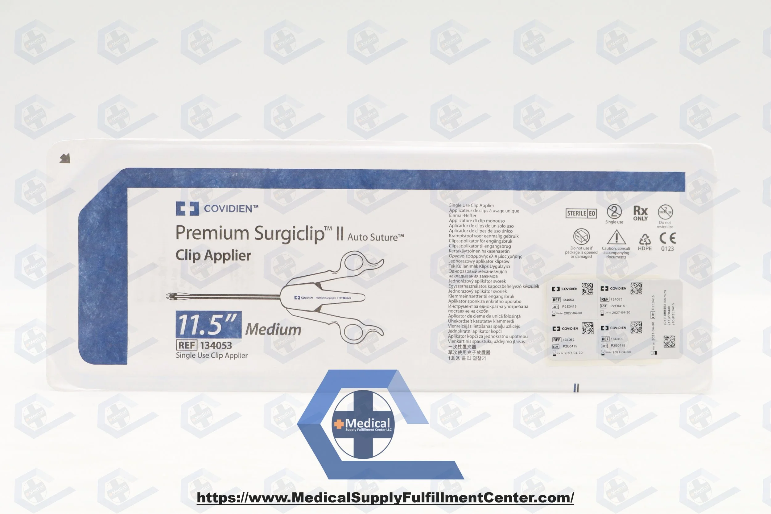 Covidien | 134053 | IN-DATE | EACHES | Premium Surgiclip II Auto Suture Single Use Clip Applier Medium 9.75"