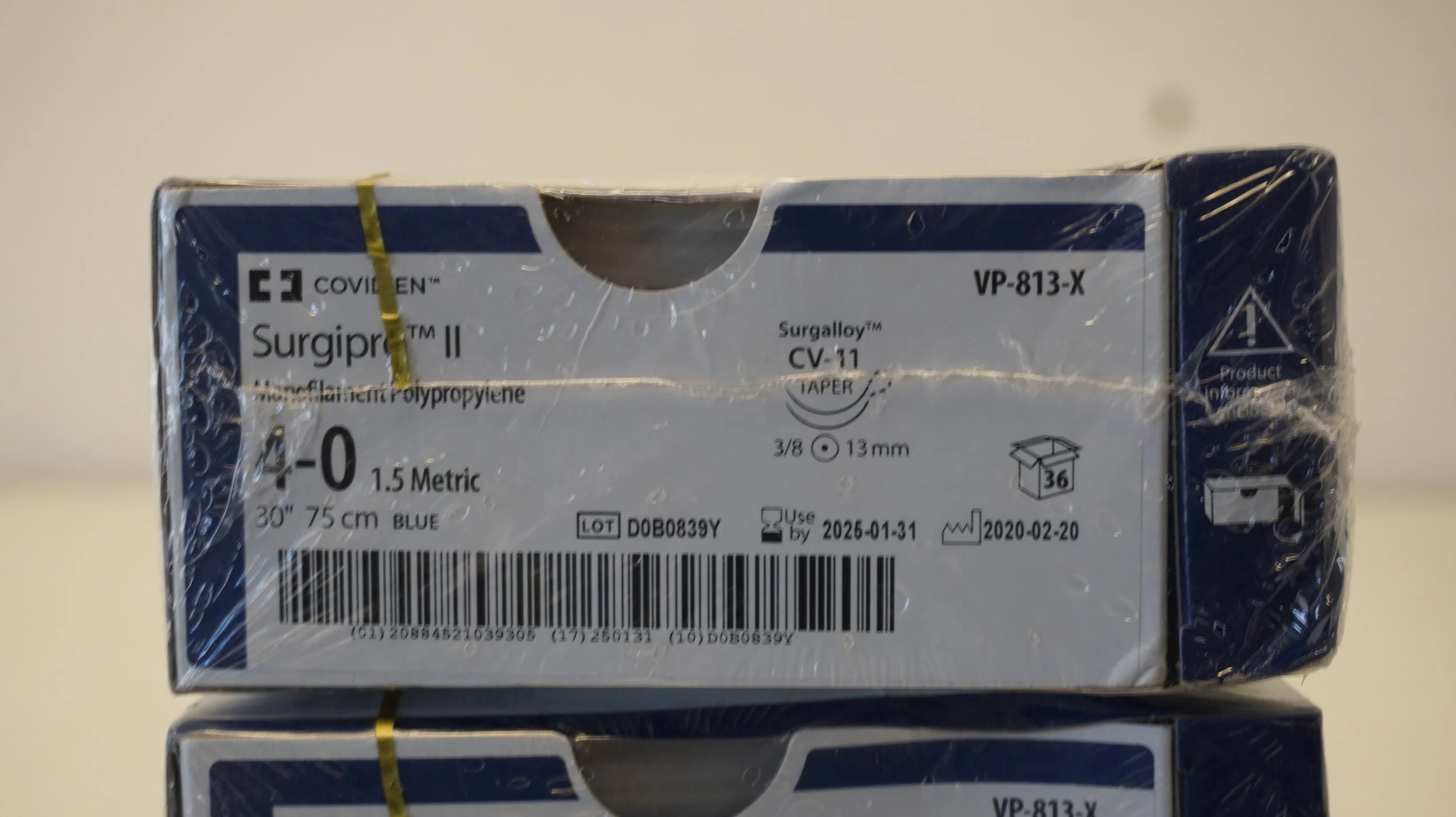 COVIDIEN | VP-813-X | PACK of 36/pc | Surgipro II Monofilament Polypropylene 4-0 1.5 Metric 30" 75cm