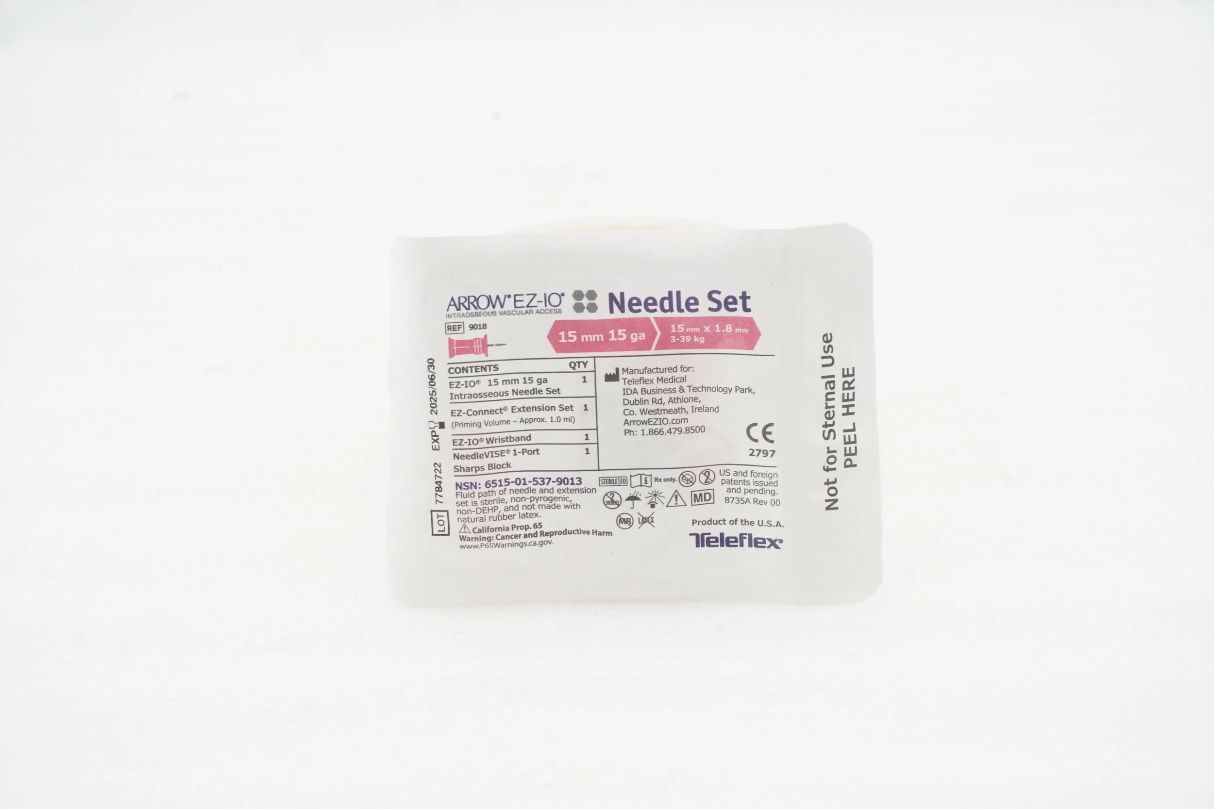 Arrow | 9018 | SHORT DATE | EACHES | EZ-IO Needle Set 15mm x 15G (9018-VC-005)