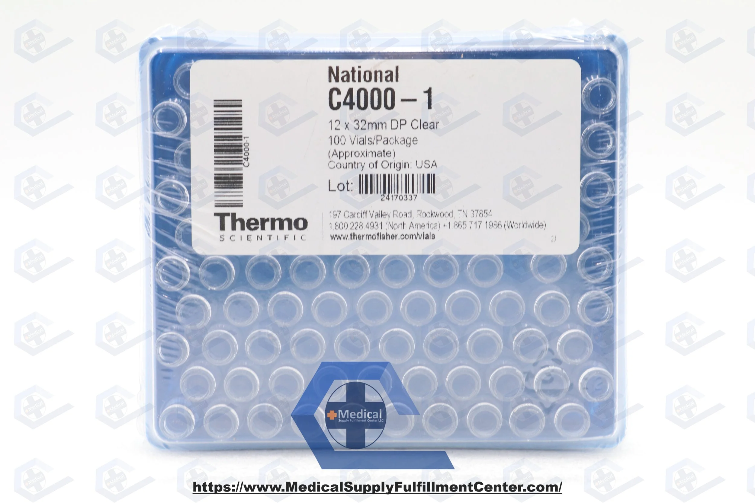 THERMO SCIENTIFIC | C4000-1 | BOX OF 100 | National Scientific Pack Of 100 Vials 12X32MM DP Clear