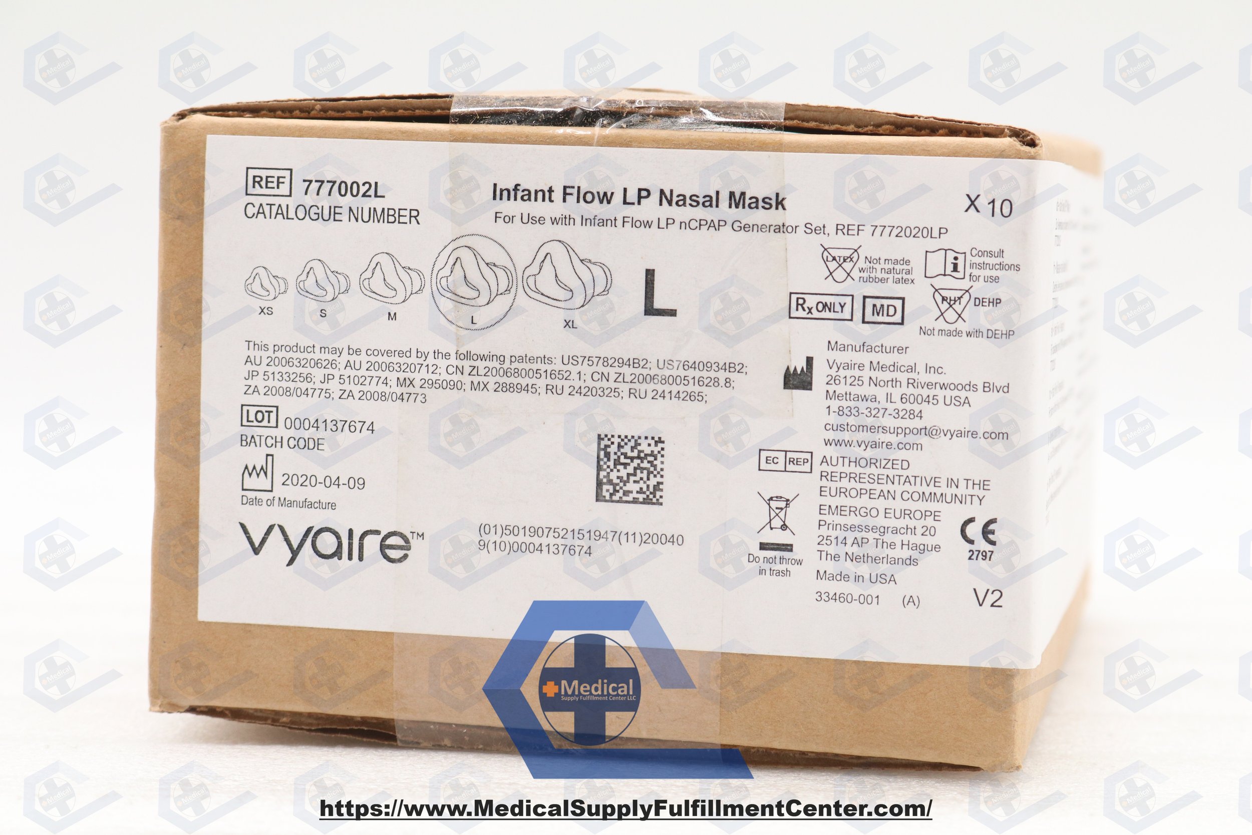 Vyaire | 777002L | Box of 10 | Infant Flow LP Nasal Mask Size L