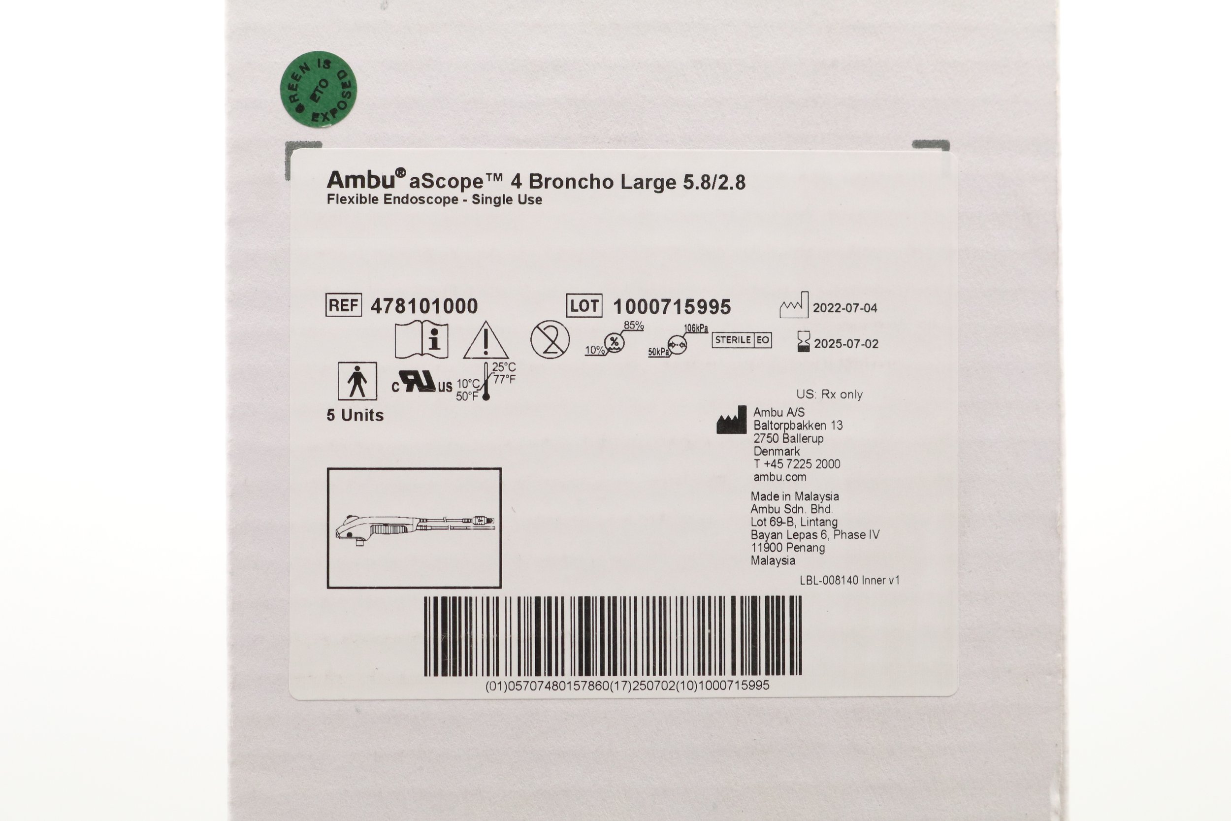Ambu | 478101000 | EACHES | aScope 4 Broncho Flexible Endoscope, Large 5.8 / 2.8