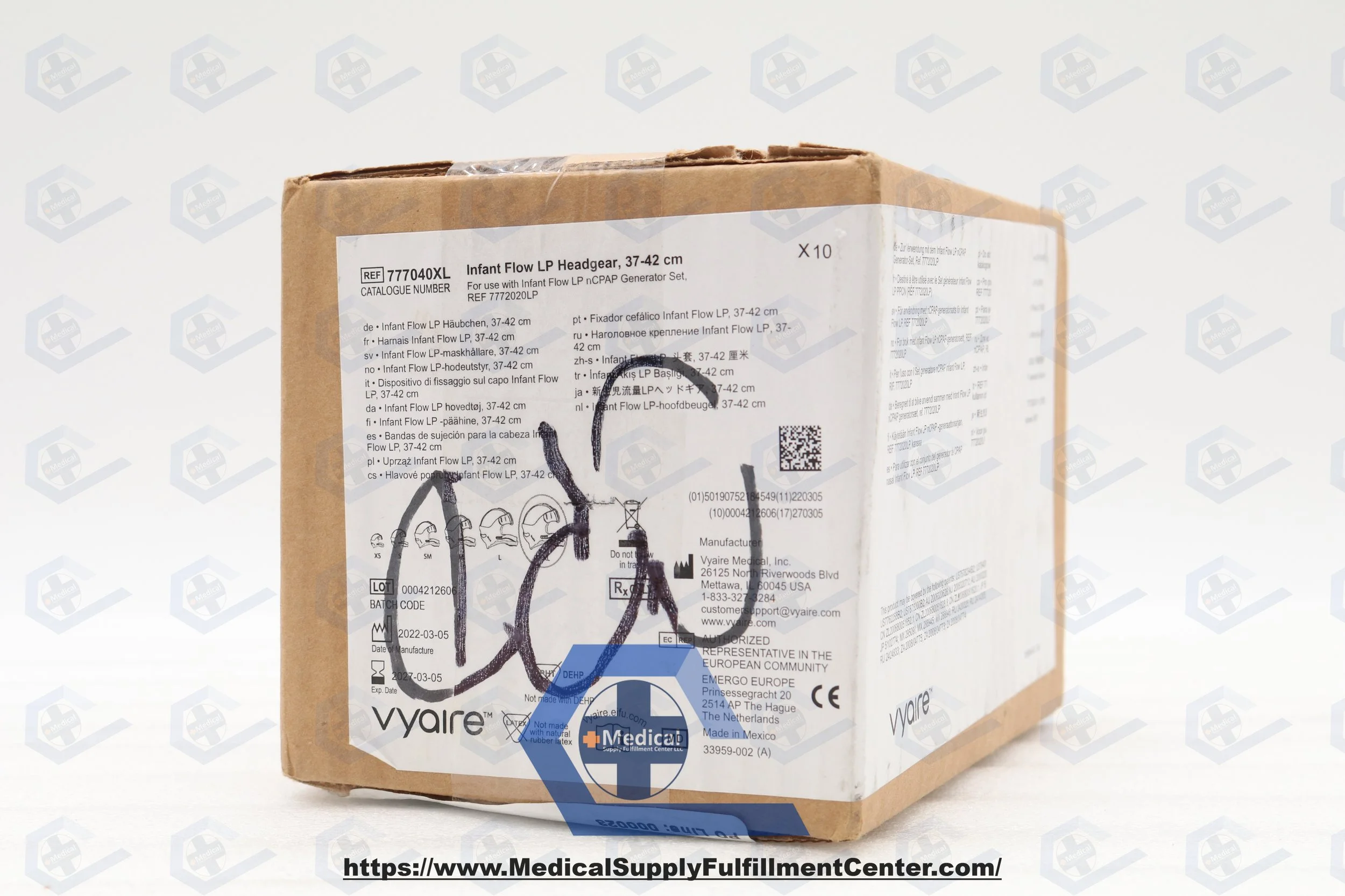 Vyaire | 777040XL | IN-DATE | BOX OF 10 | Infant Flow LP Headgear and Bonnets, Size XL