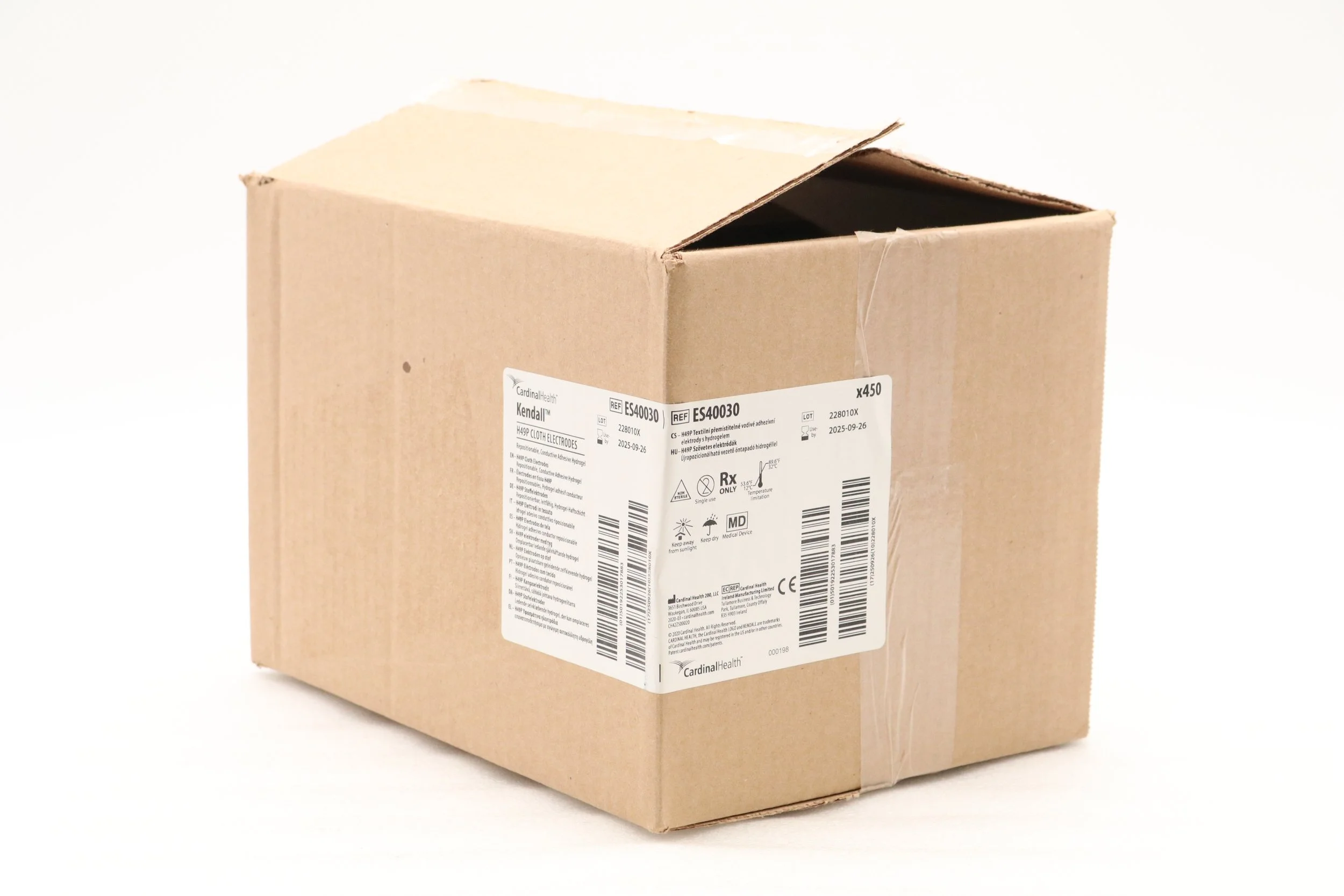 Cardinal Health | ES40030 | SHORT DATE | CASE OF 450 | ELECTRODE, ECG, SNAP, REPOSITION CLOTH, GEL