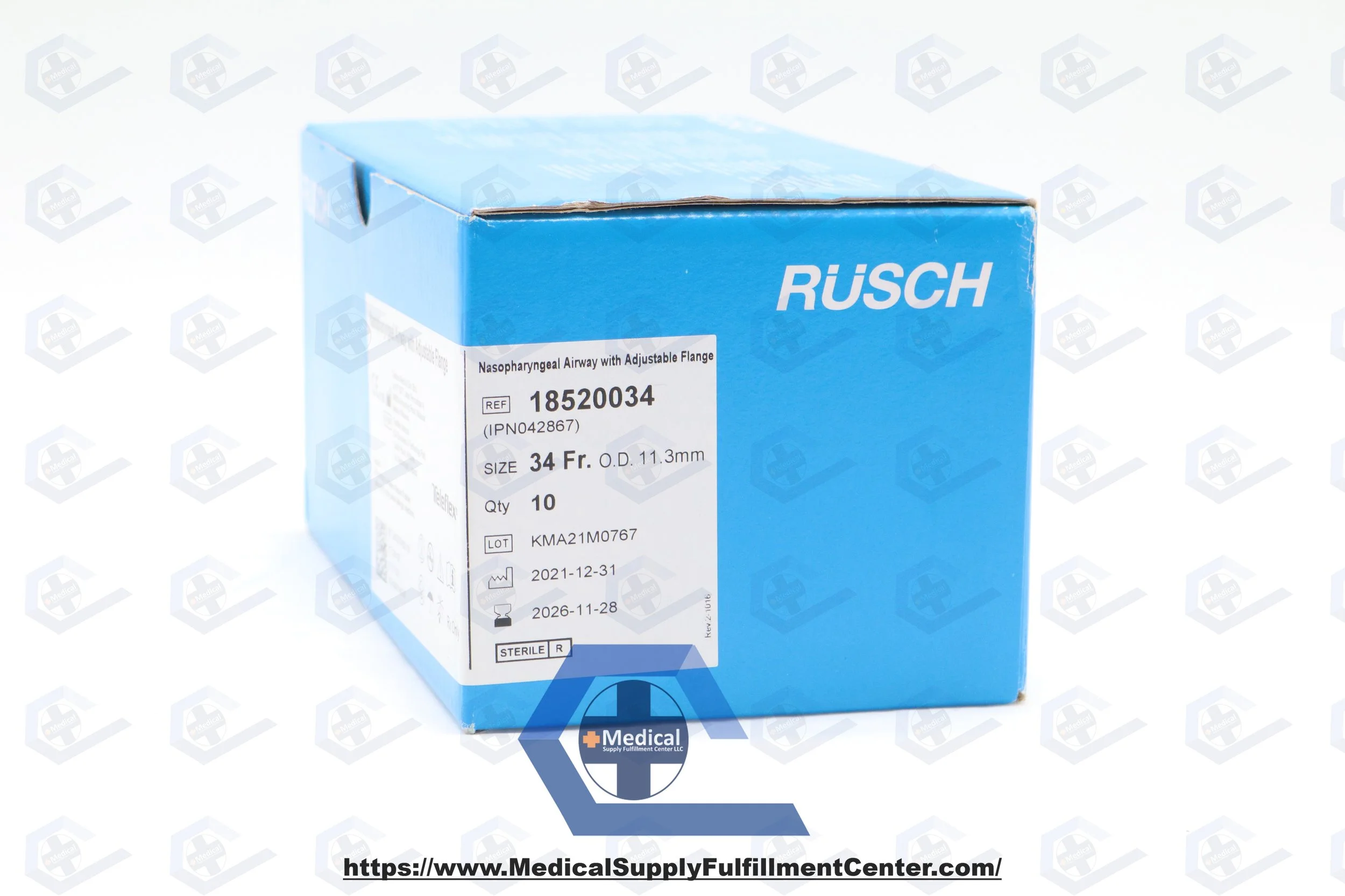 TELEFLEX | 18520034 | INDATE | BOX OF 10 | RUSCH NASOPHARYNGEAL AIRWAY WITH ADJUSTABLE FLANGE 34 FR.