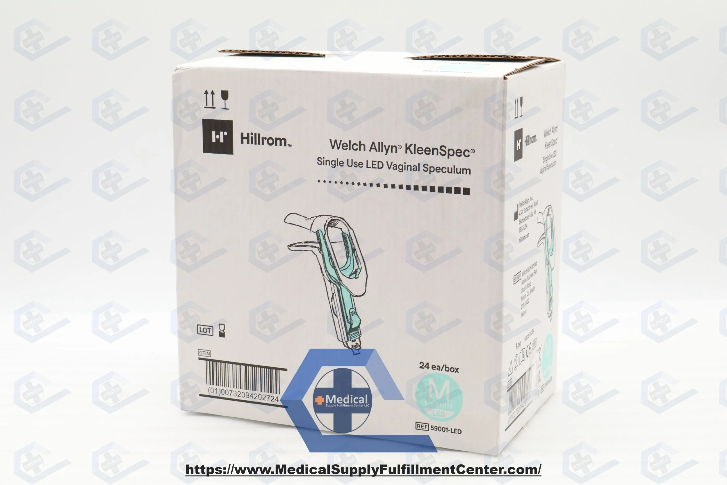 Welch-Allyn | 59001-LED | IN DATE | BOX OF 24 |  Speculum, Vaginal: KleenSpec 590 Series Disposable LED Vaginal Specula, Medium