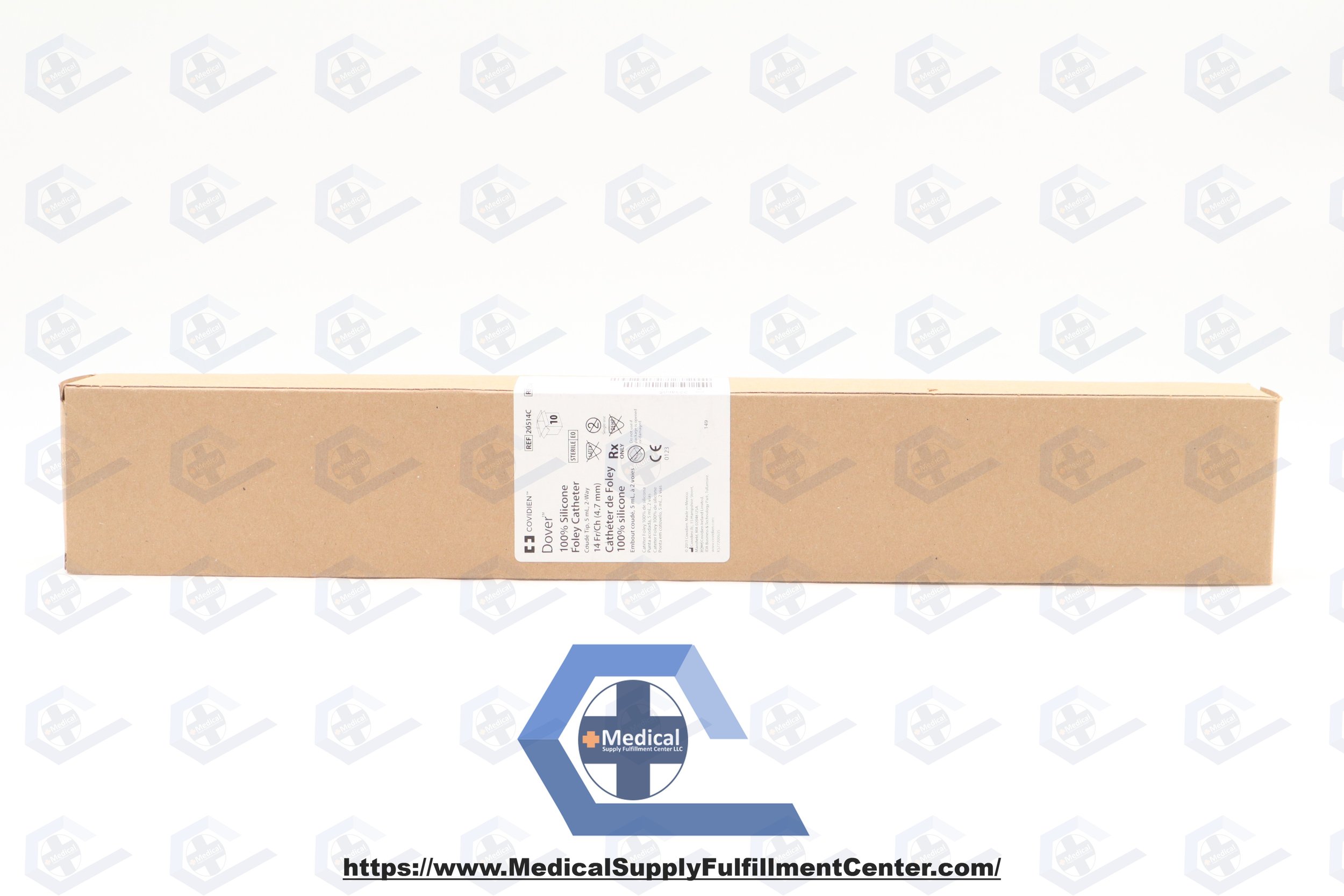 Covidien | 20514C | IN-DATE | BOX OF 10 | Dover Silicone Foley Catheter, 5 cc, 2-way, 14 Fr, Coude tip