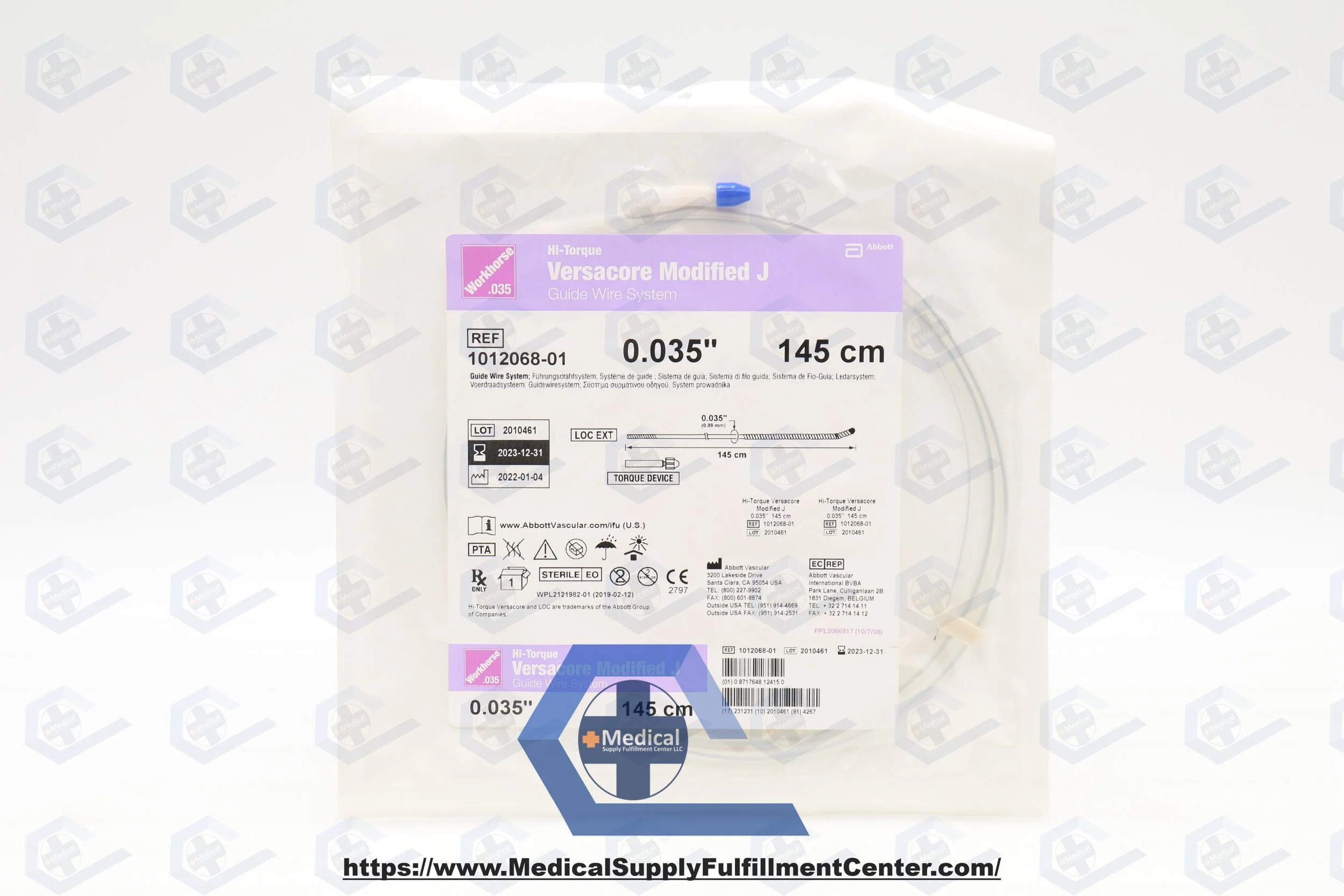 Abbott VASCULAR | 1012068-01 | EXPIRED | EACHES | Hi-Torque Versacore Guide Wire, Modified J: 0.035" x 145cm